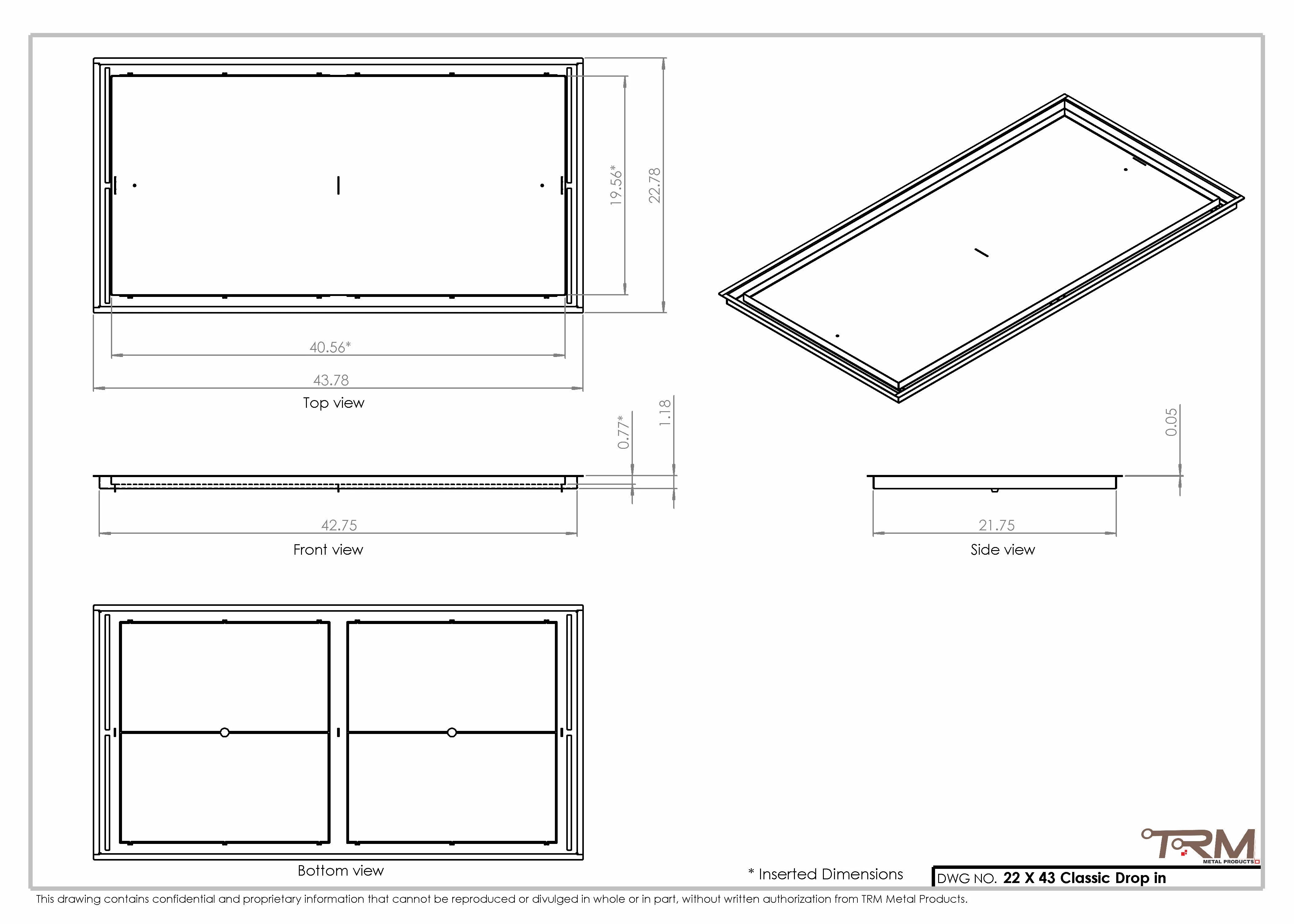 22x43 Classic Drop-in Air Vent, Flush Floor-Matching, All Metal, Floor Vent Cover - Image 2
