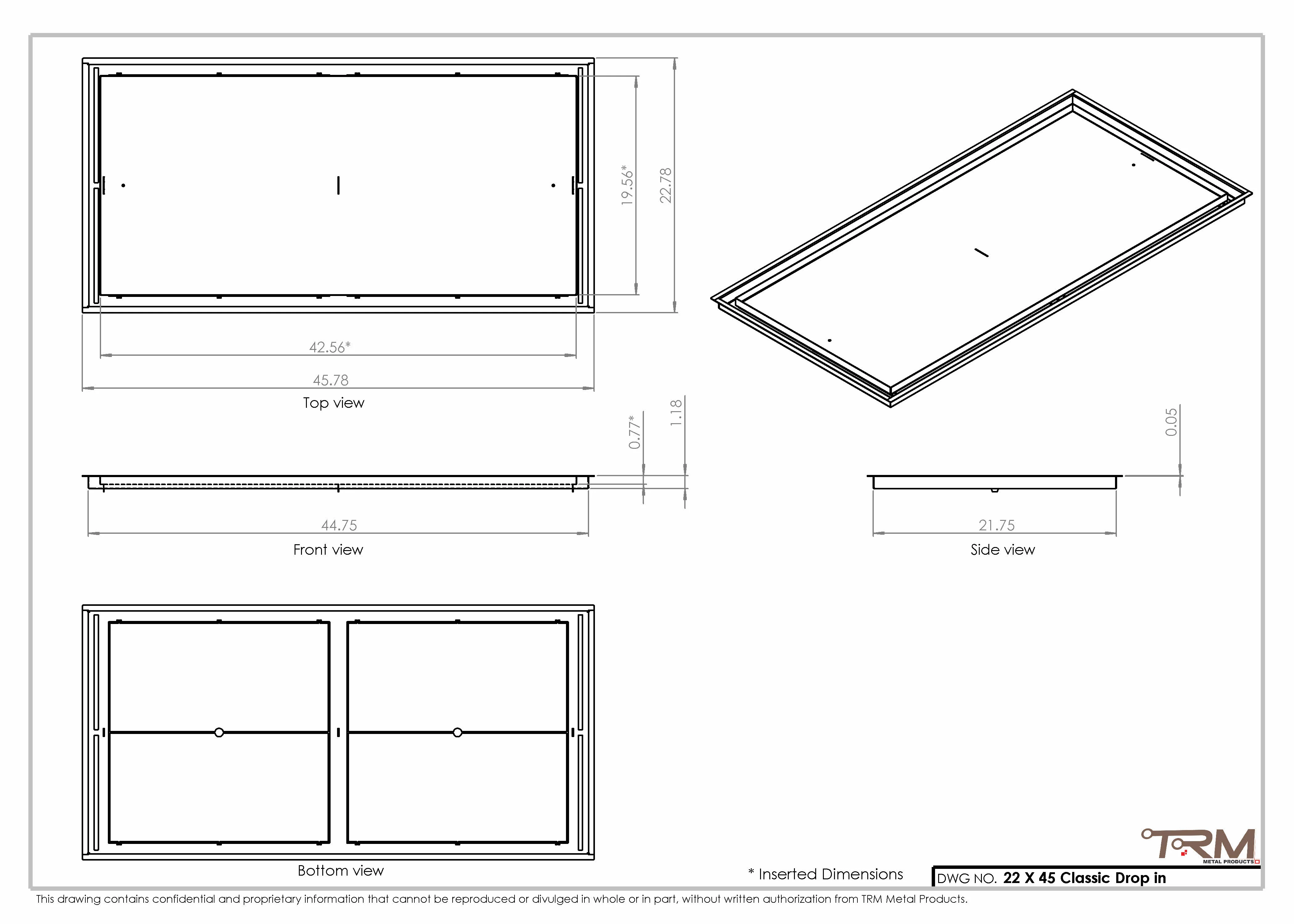 22x45 Classic Drop-in Air Vent, Flush Floor-Matching, All Metal, Floor Vent Cover - Image 2