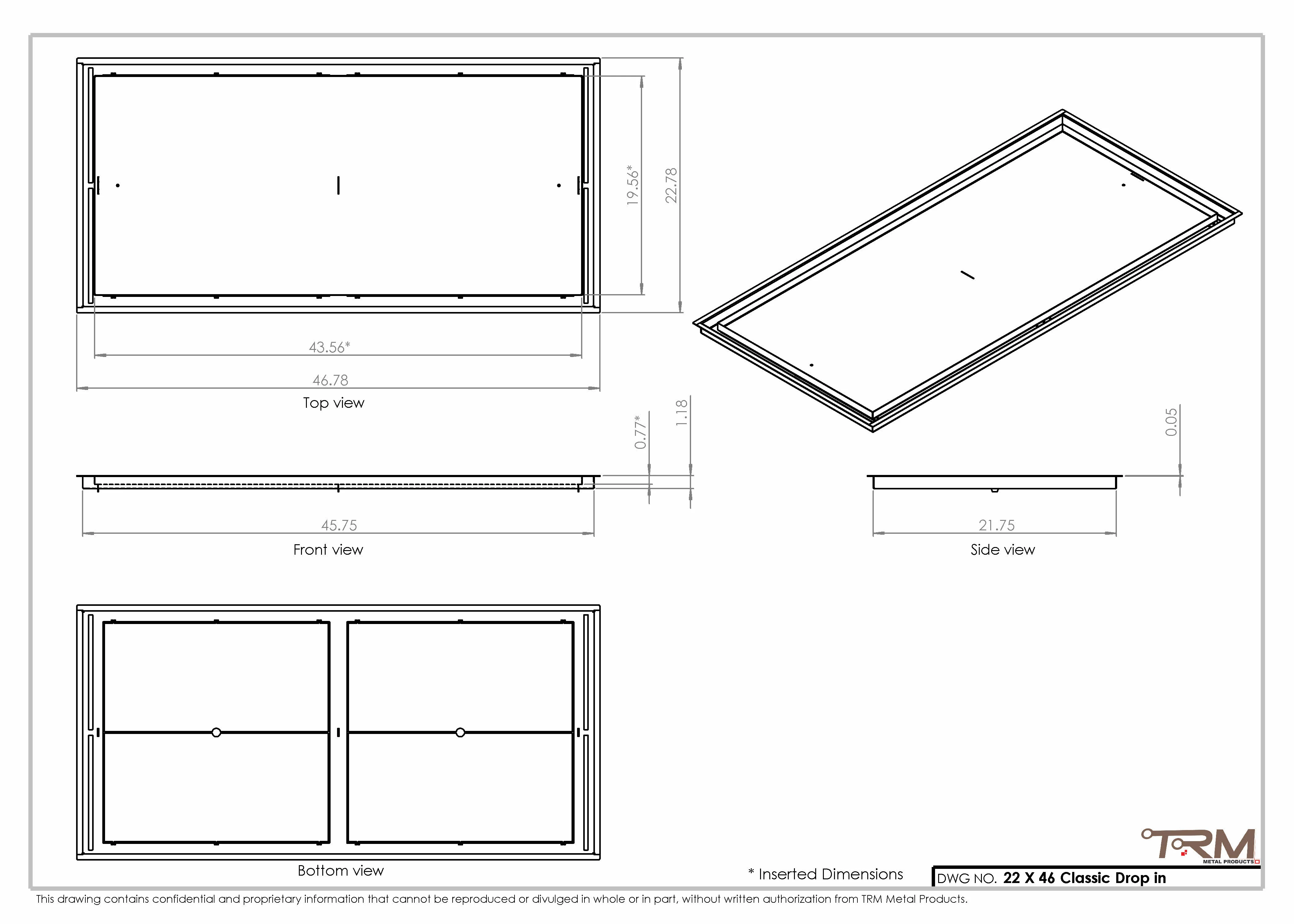 22x46 Classic Drop-in Air Vent, Flush Floor-Matching, All Metal, Floor Vent Cover - Image 2