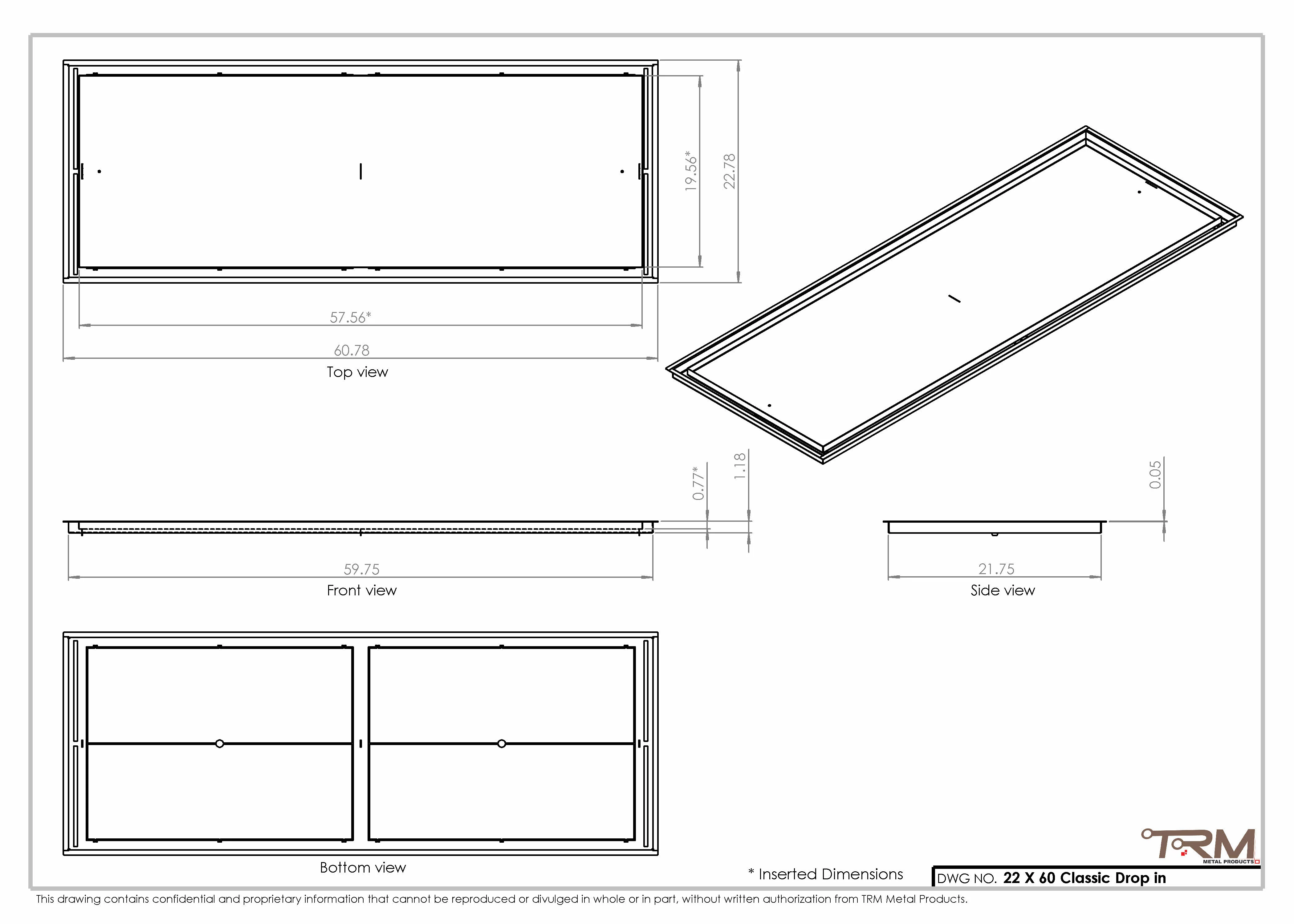 22x60 Classic Drop-in Air Vent, Flush Floor-Matching, All Metal, Floor Vent Cover - Image 2