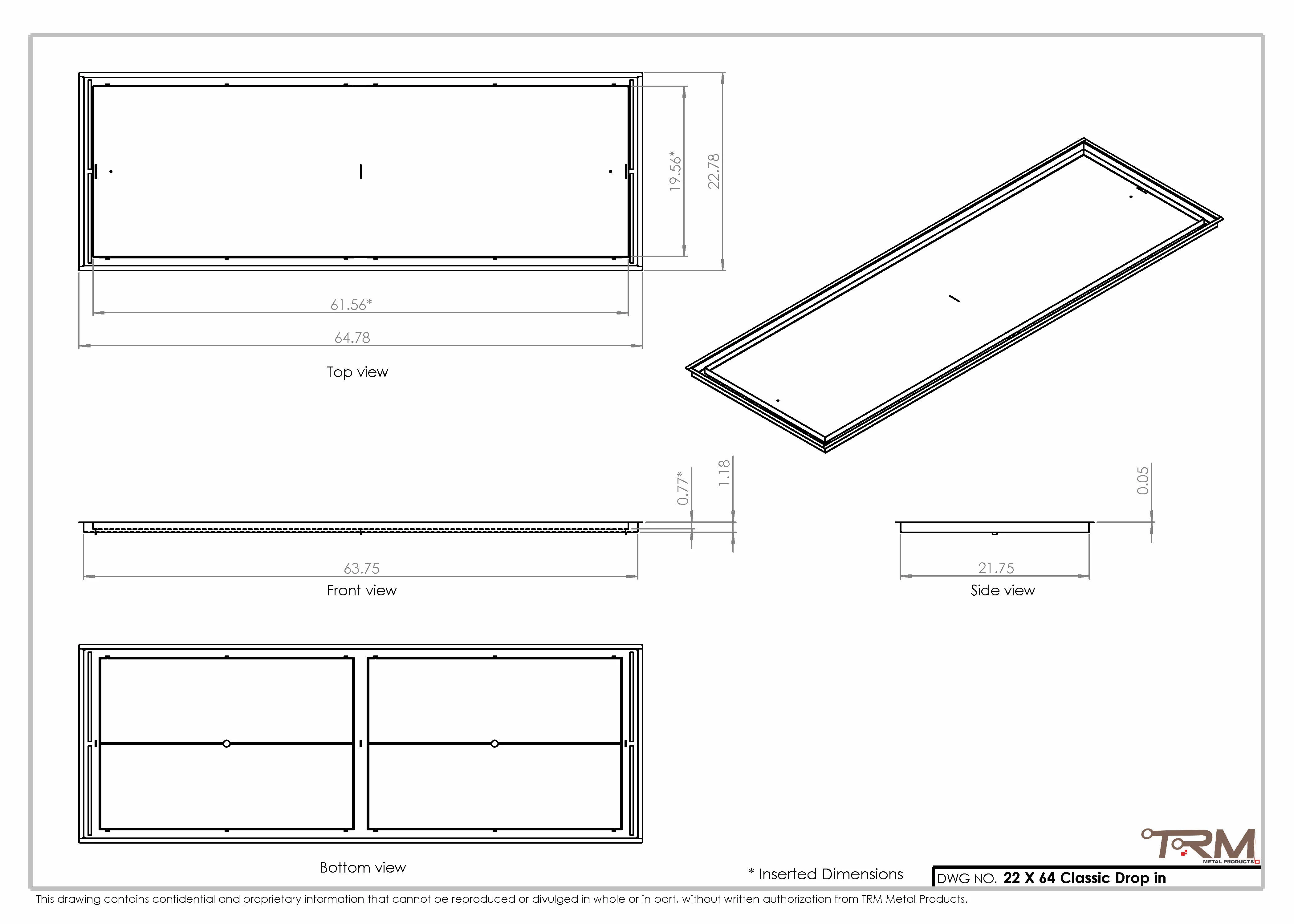 22x64 Classic Drop-in Air Vent, Flush Floor-Matching, All Metal, Floor Vent Cover - Image 2