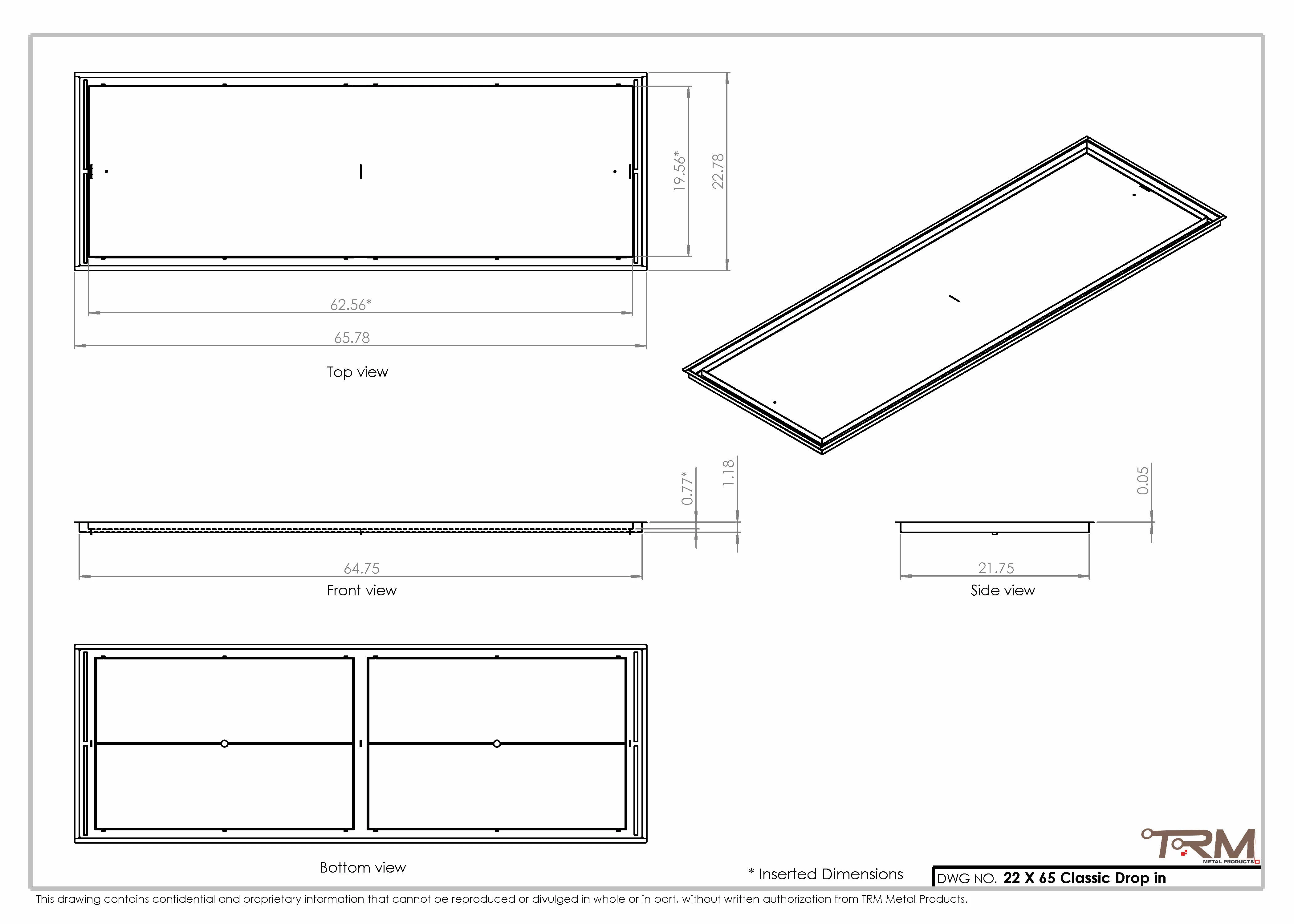22x65 Classic Drop-in Air Vent, Flush Floor-Matching, All Metal, Floor Vent Cover - Image 2