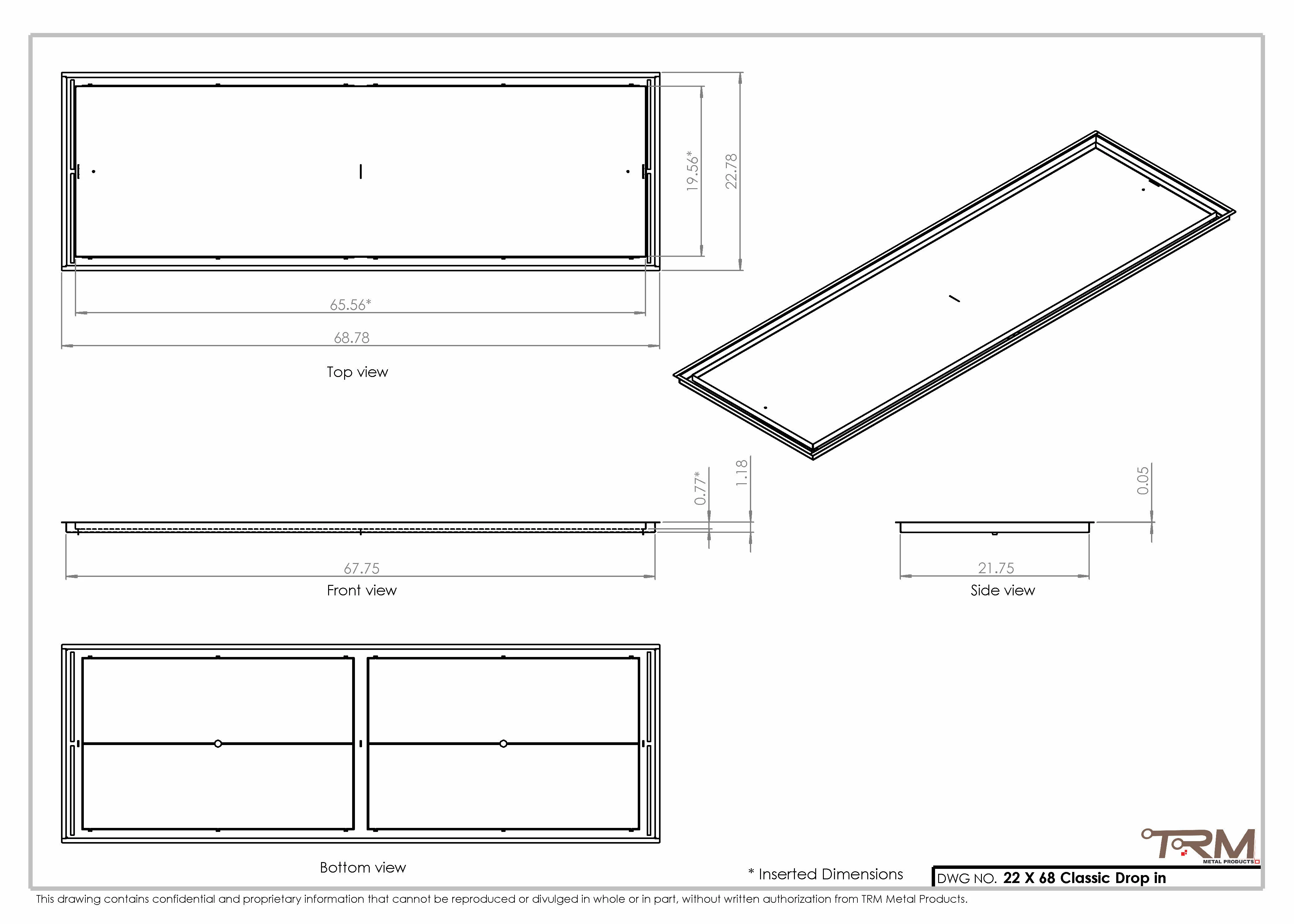 22x68 Classic Drop-in Air Vent, Flush Floor-Matching, All Metal, Floor Vent Cover - Image 2