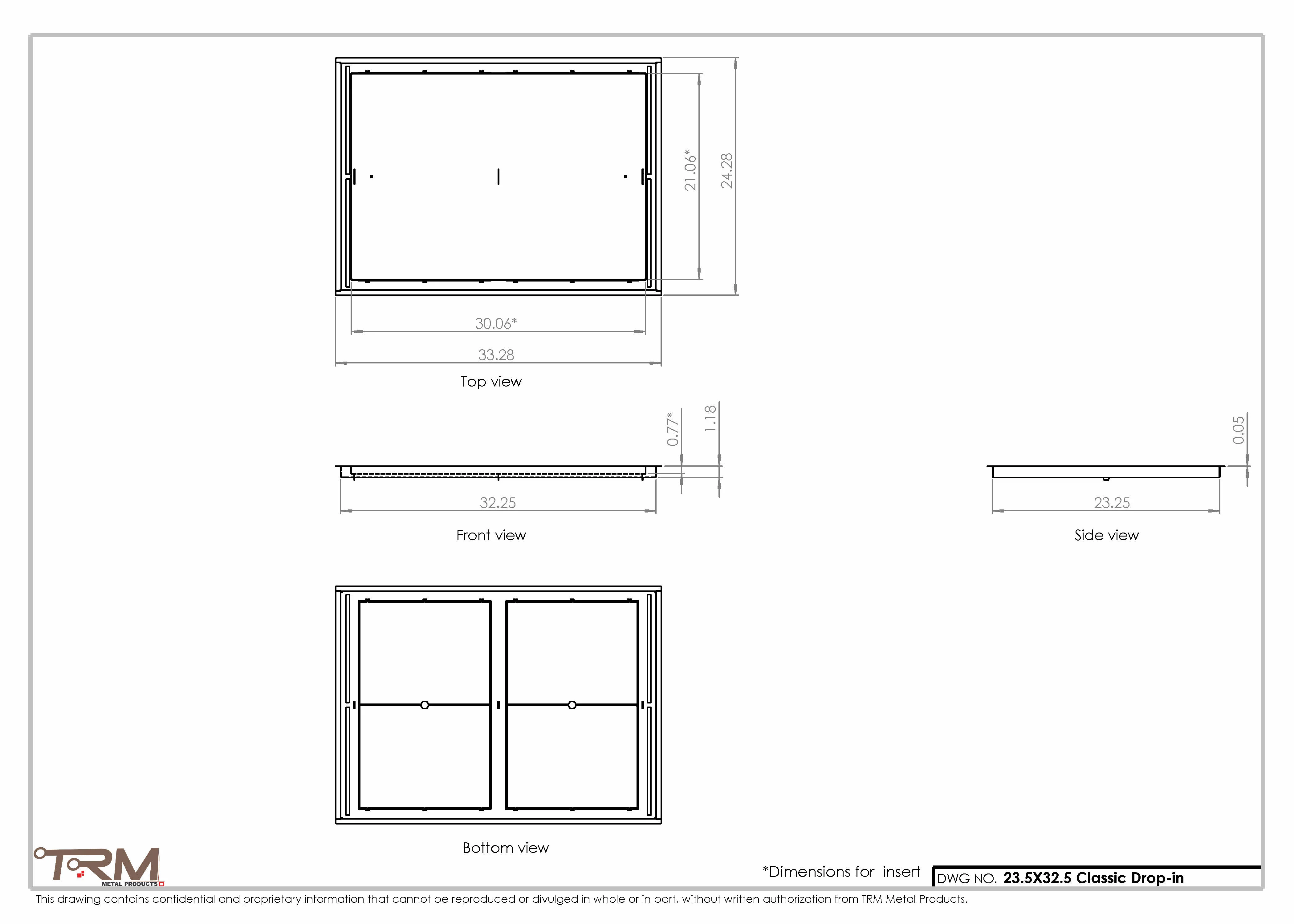 23.5x32.5 - Classic Drop-in Air Vent, Flush Floor-Matching, All Metal, Floor Vent Cover - TRM Metal 32.5x23.5 - Image 2