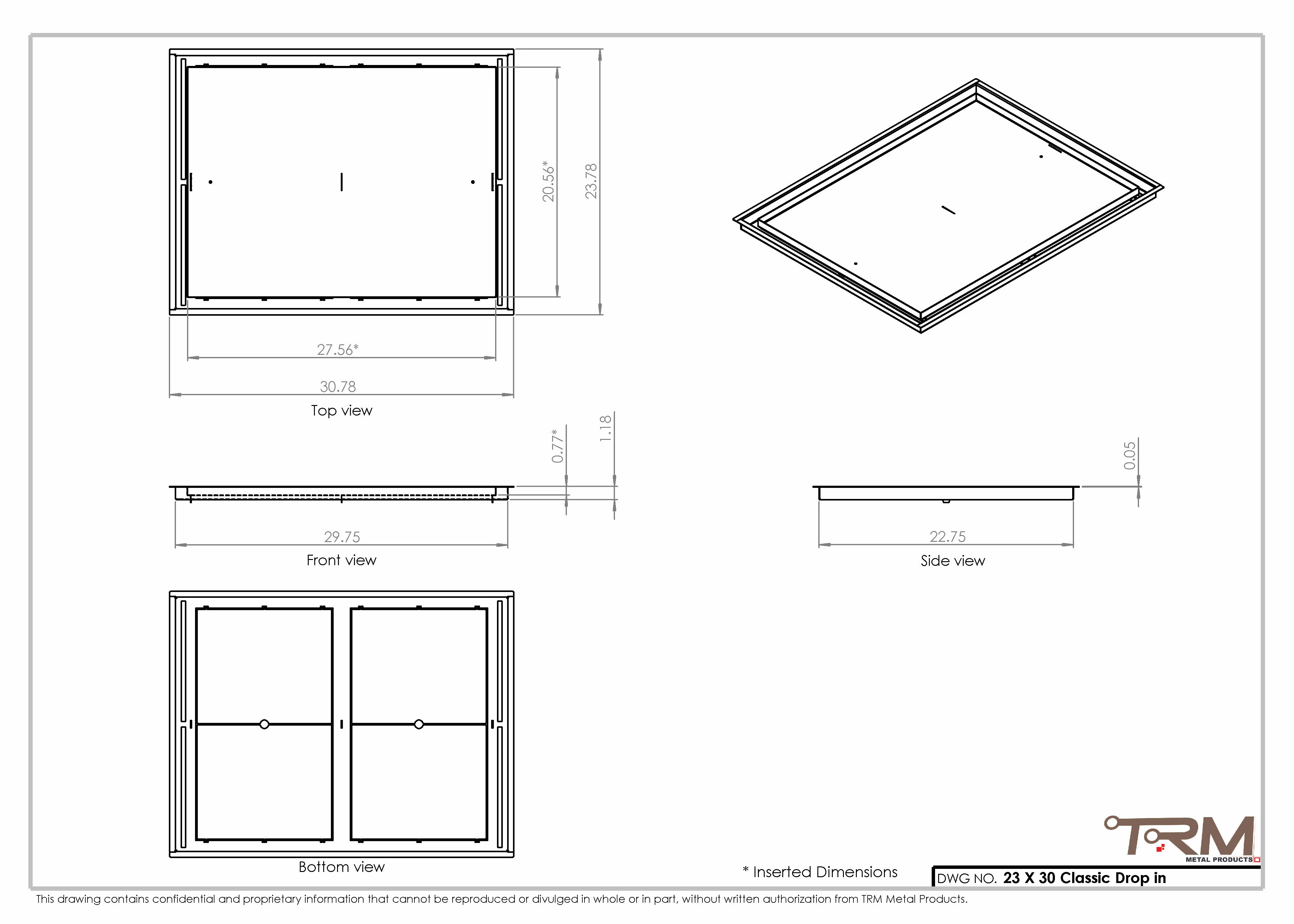 23x30 Classic Drop-in Air Vent, Flush Floor-Matching, All Metal, Floor Vent Cover - Image 2