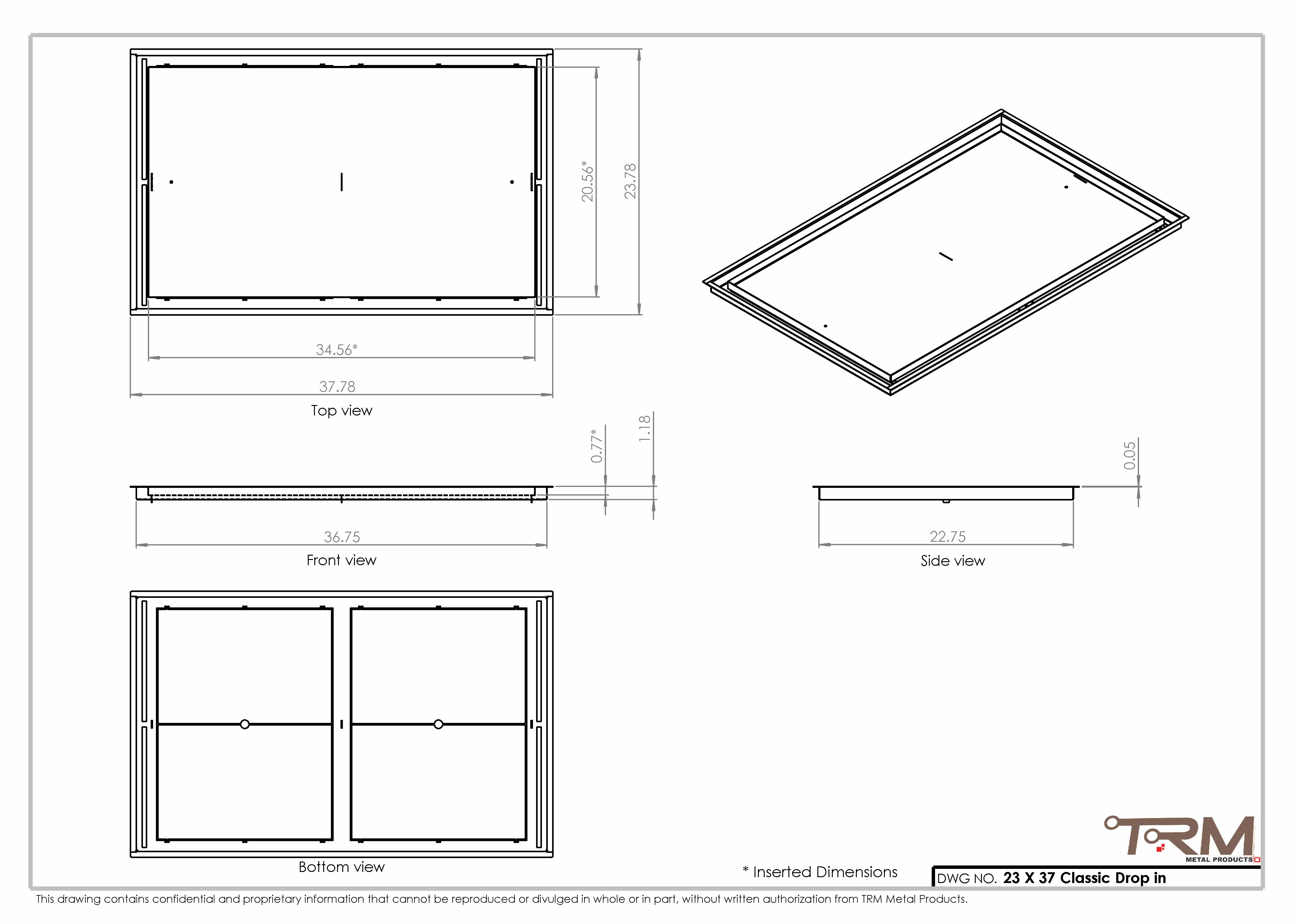 23x37 Classic Drop-in Air Vent, Flush Floor-Matching, All Metal, Floor Vent Cover - Image 2