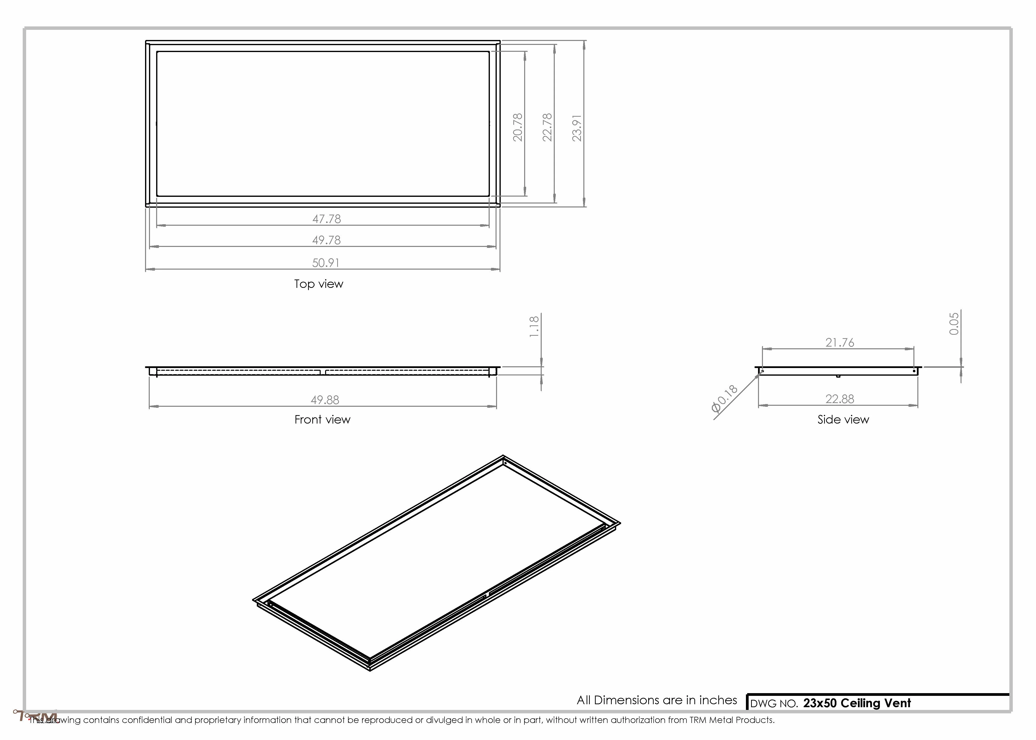 23x50-Modern-Ceiling-Vent Cover-TRM Metal- 50x23 - Image 2