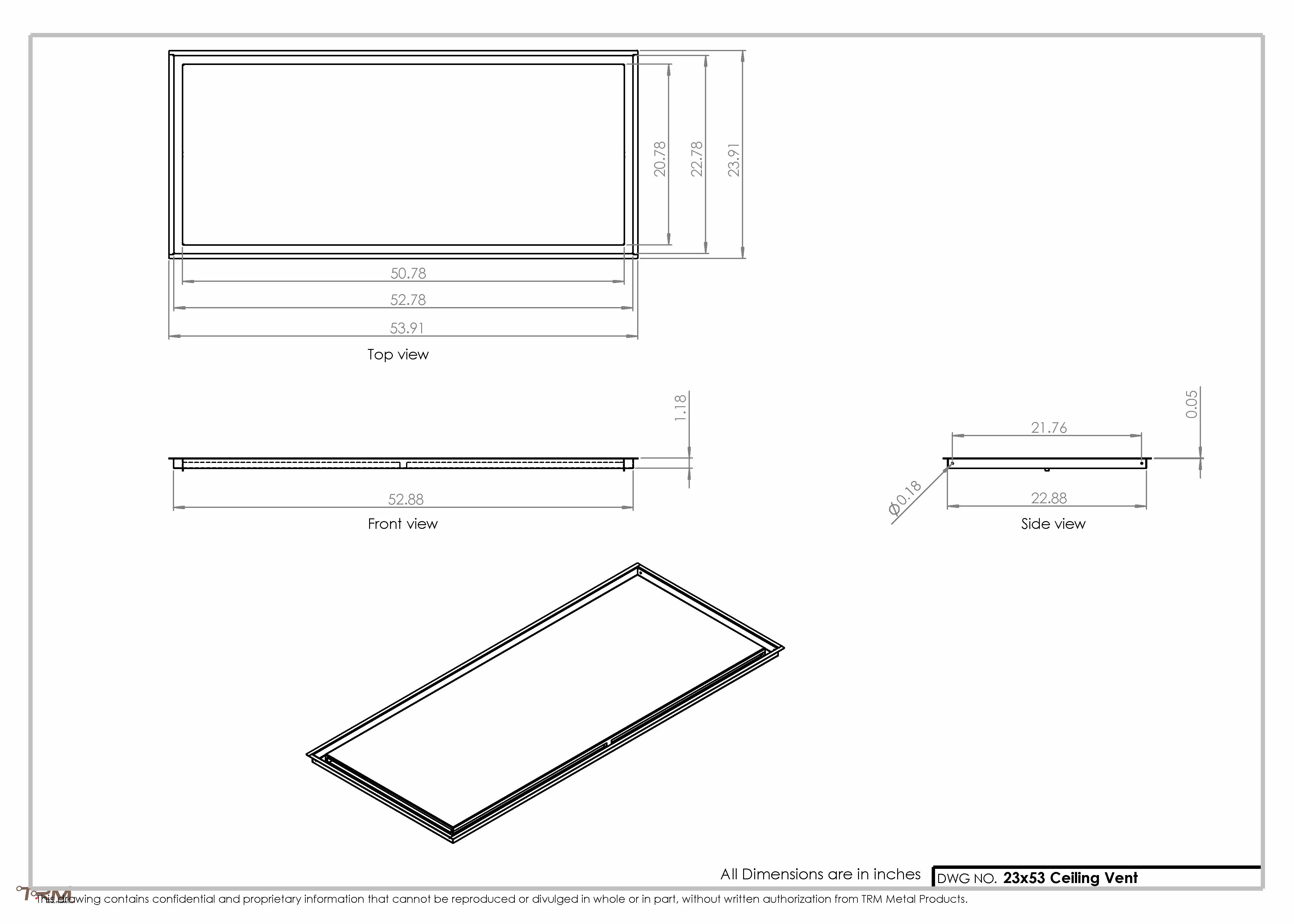 23x53-Modern-Ceiling-Vent Cover-TRM Metal- 53x23 - Image 2