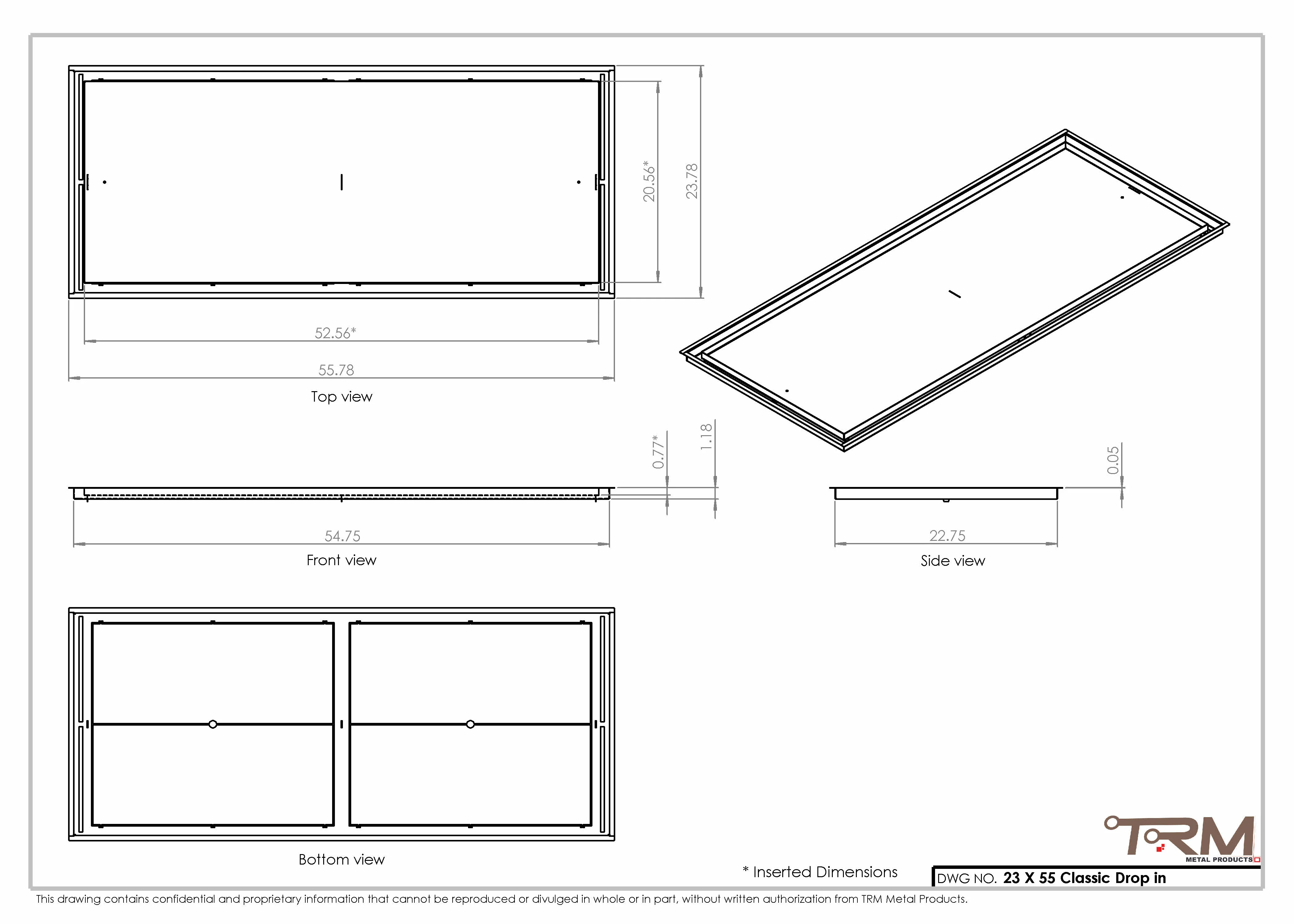 23x55 Classic Drop-in Air Vent, Flush Floor-Matching, All Metal, Floor Vent Cover - Image 2