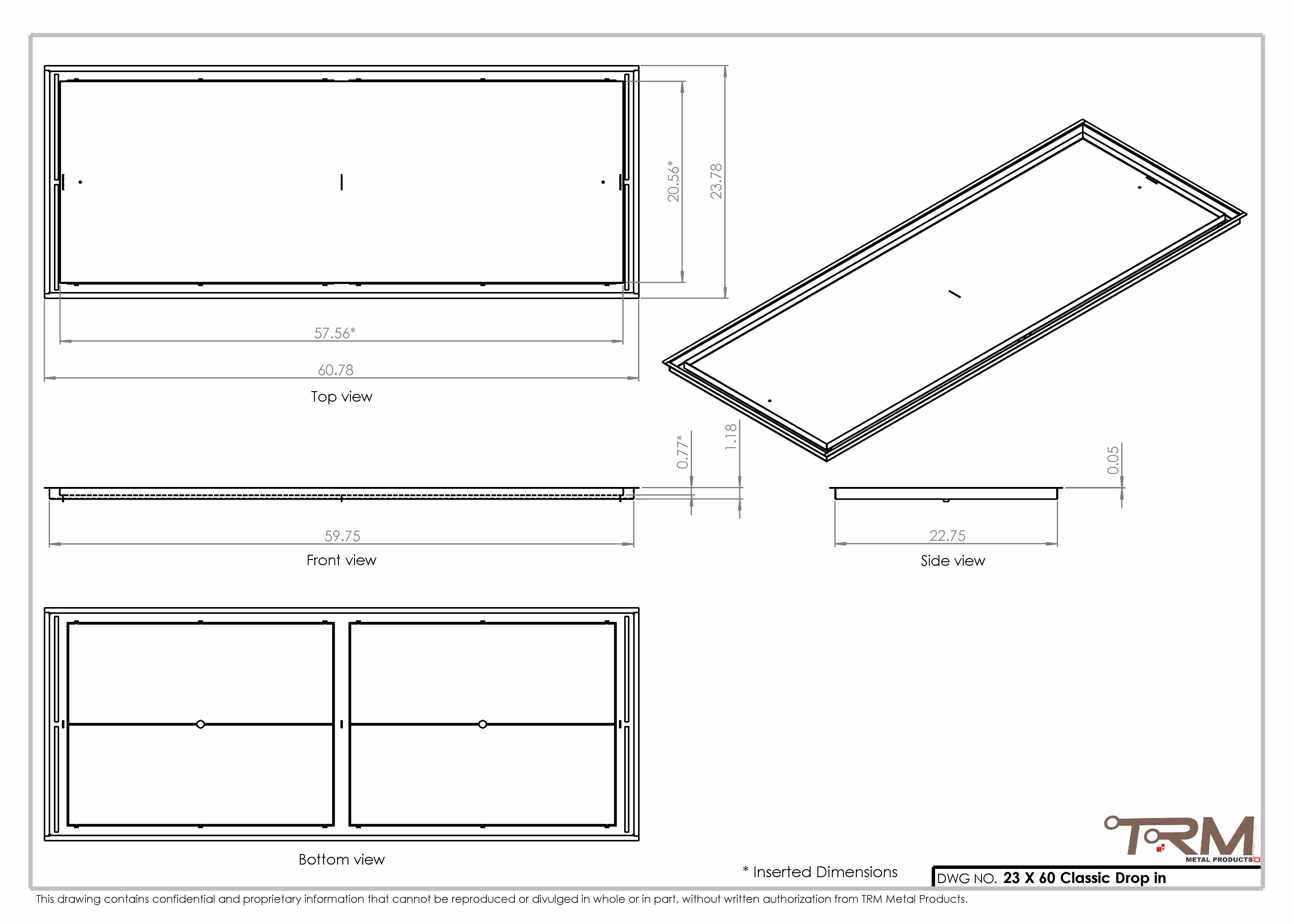 23x60 Classic Drop-in Air Vent, Flush Floor-Matching, All Metal, Floor Vent Cover - Image 2