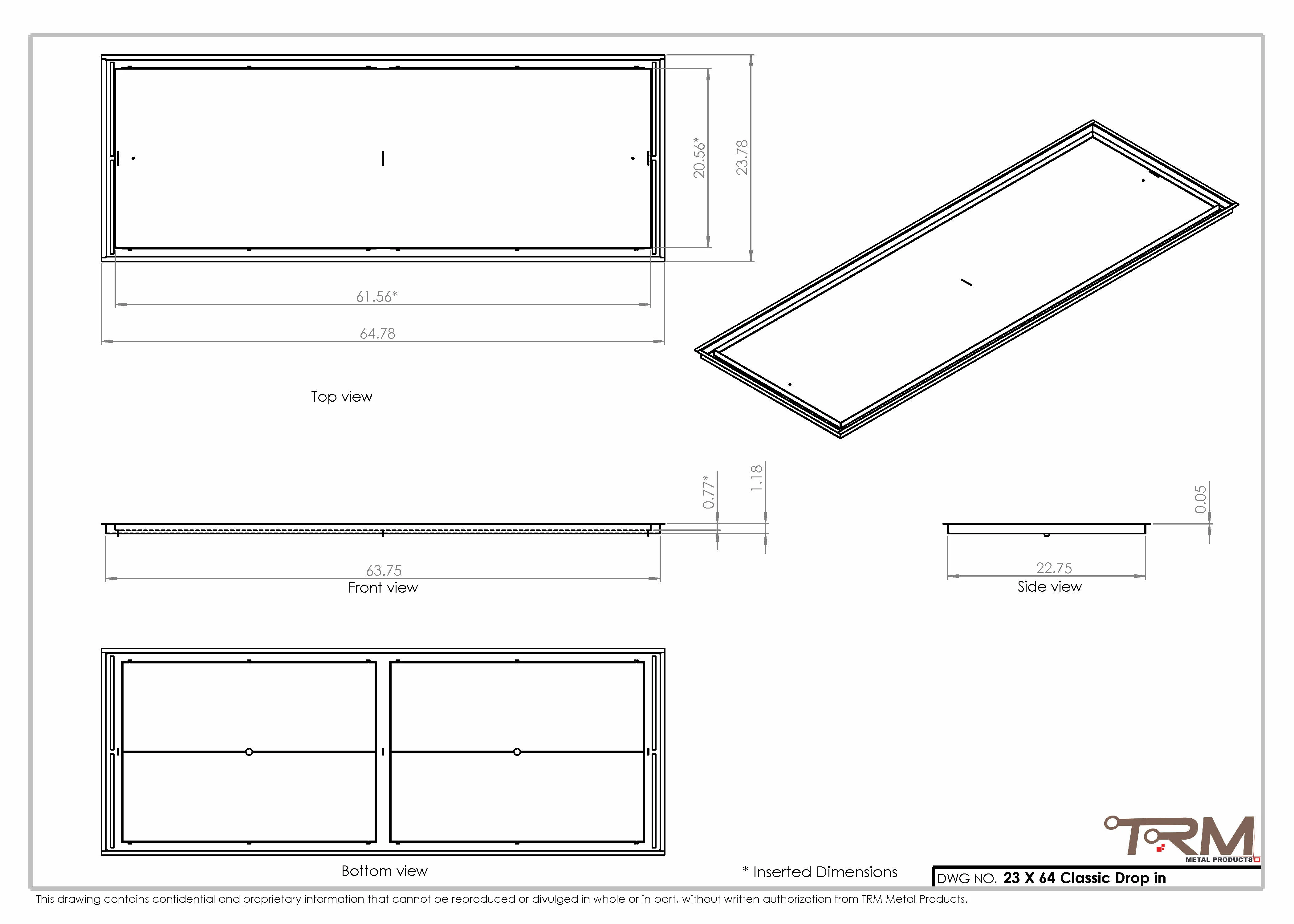 23x64 Classic Drop-in Air Vent, Flush Floor-Matching, All Metal, Floor Vent Cover - Image 2