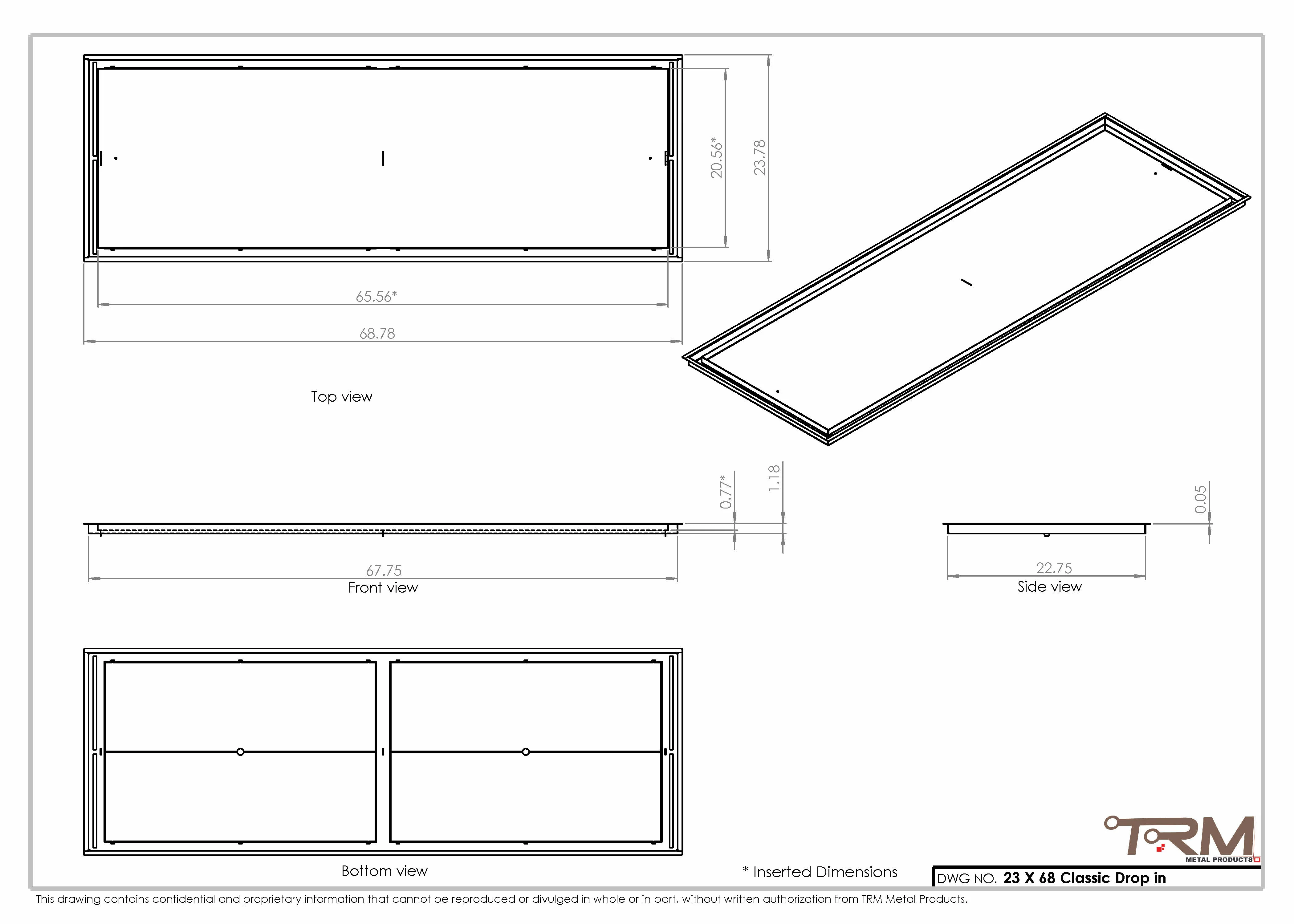 23x68 Classic Drop-in Air Vent, Flush Floor-Matching, All Metal, Floor Vent Cover - Image 2