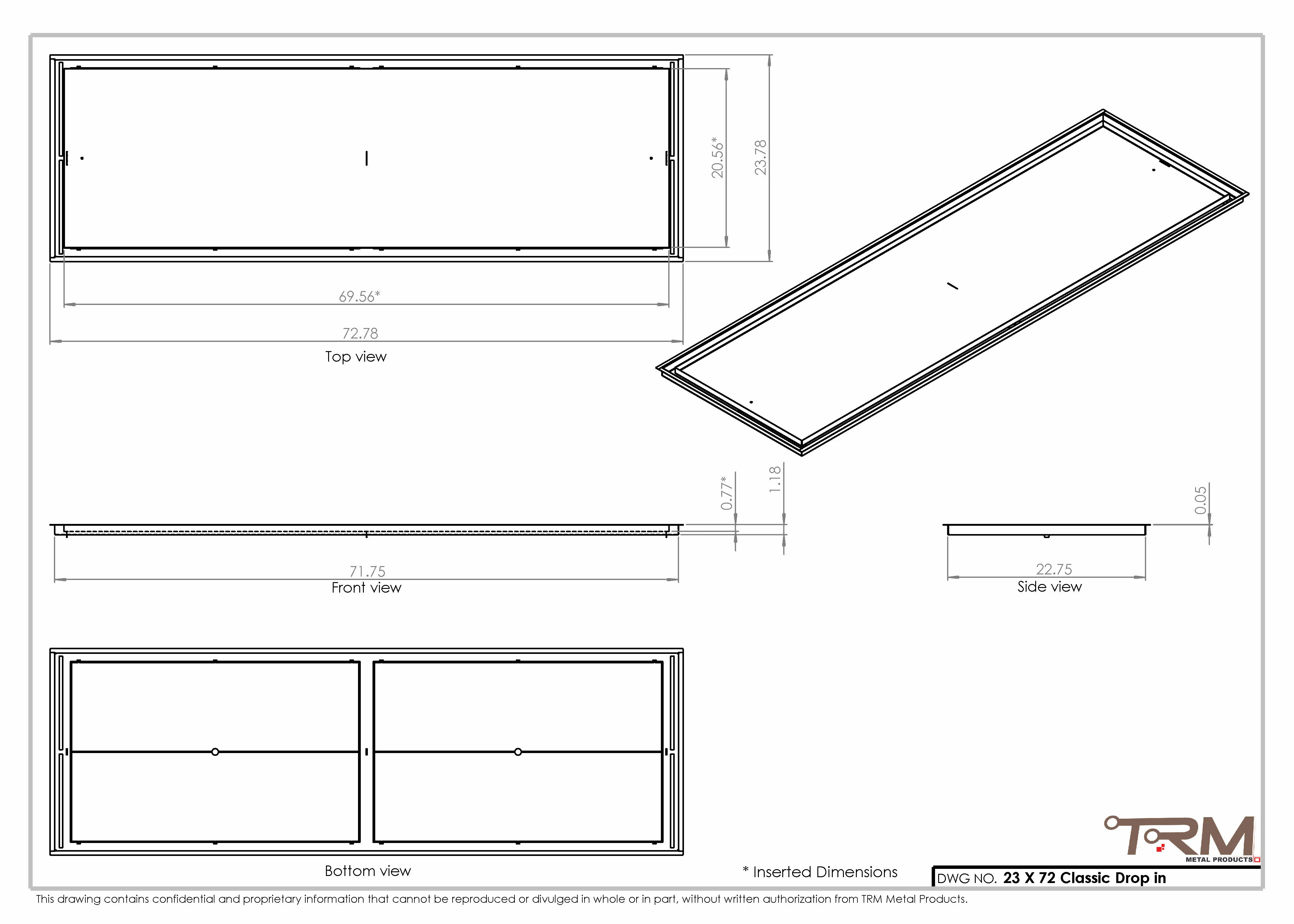 23x72 Classic Drop-in Air Vent, Flush Floor-Matching, All Metal, Floor Vent Cover - Image 2