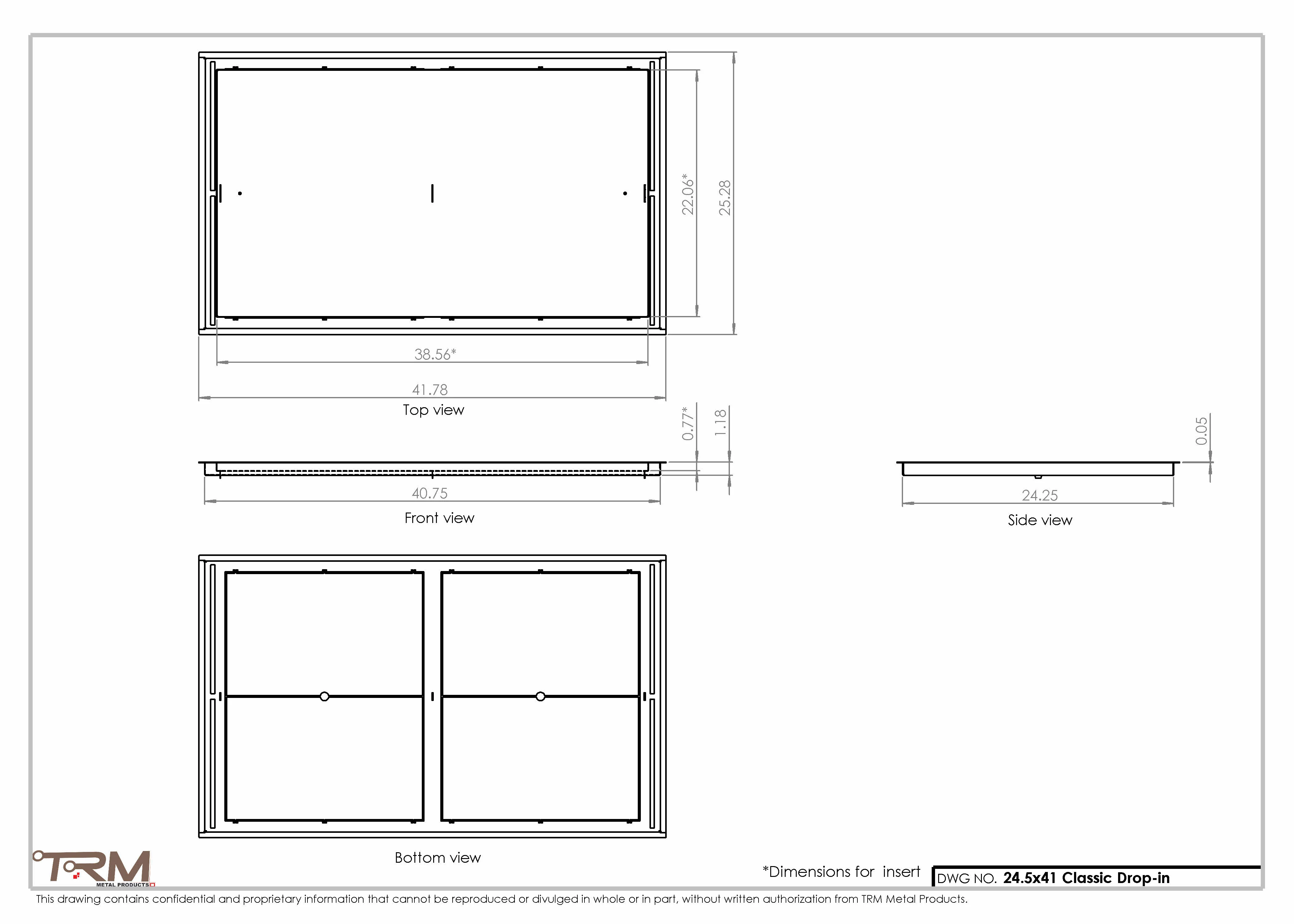 24.5x41 - Classic Drop-in Air Vent, Flush Floor-Matching, All Metal, Floor Vent Cover - TRM Metal 41x24.5 - Image 2