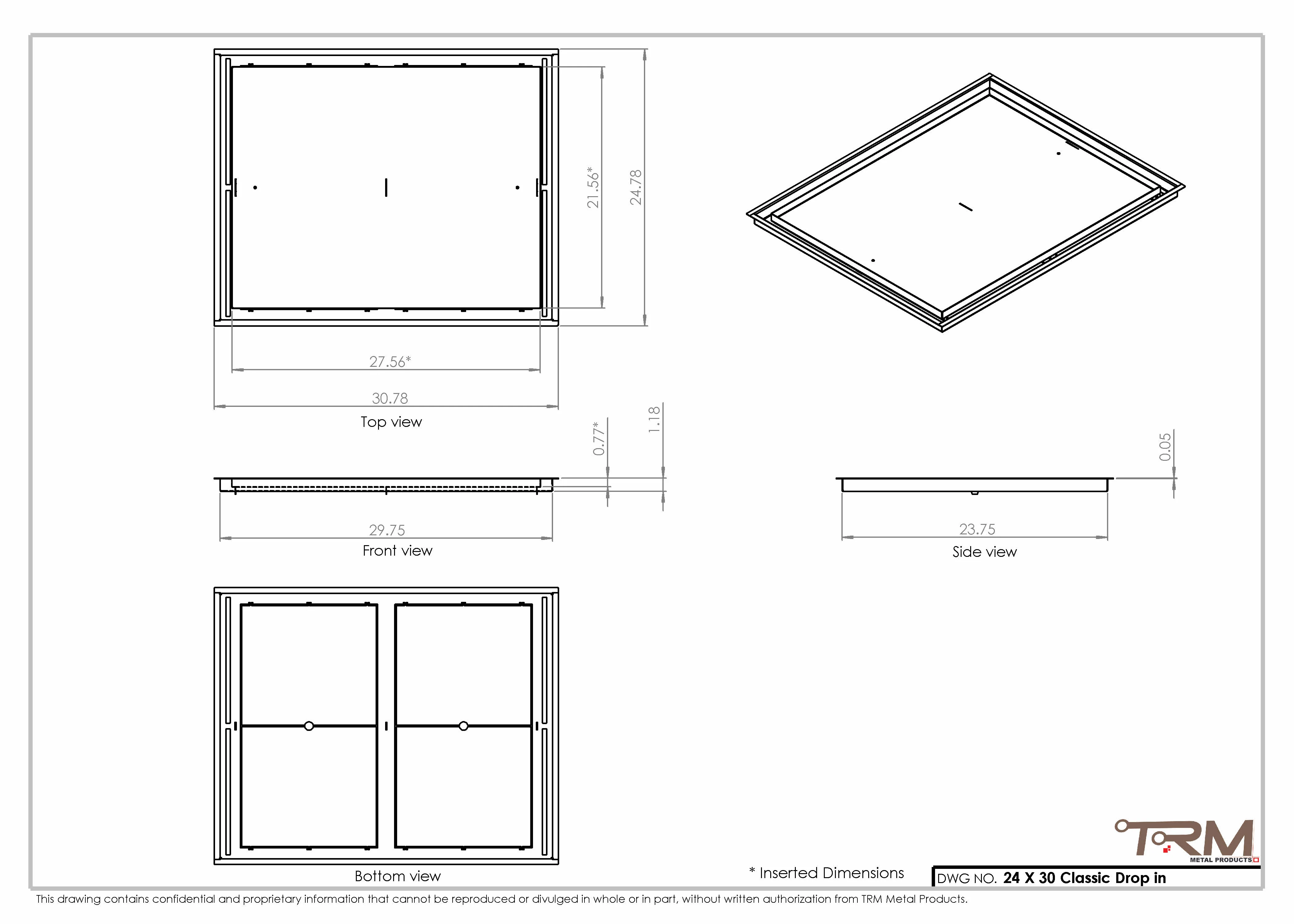 24x30 Classic Drop-in Air Vent, Flush Floor-Matching, All Metal, Floor Vent Cover - Image 2