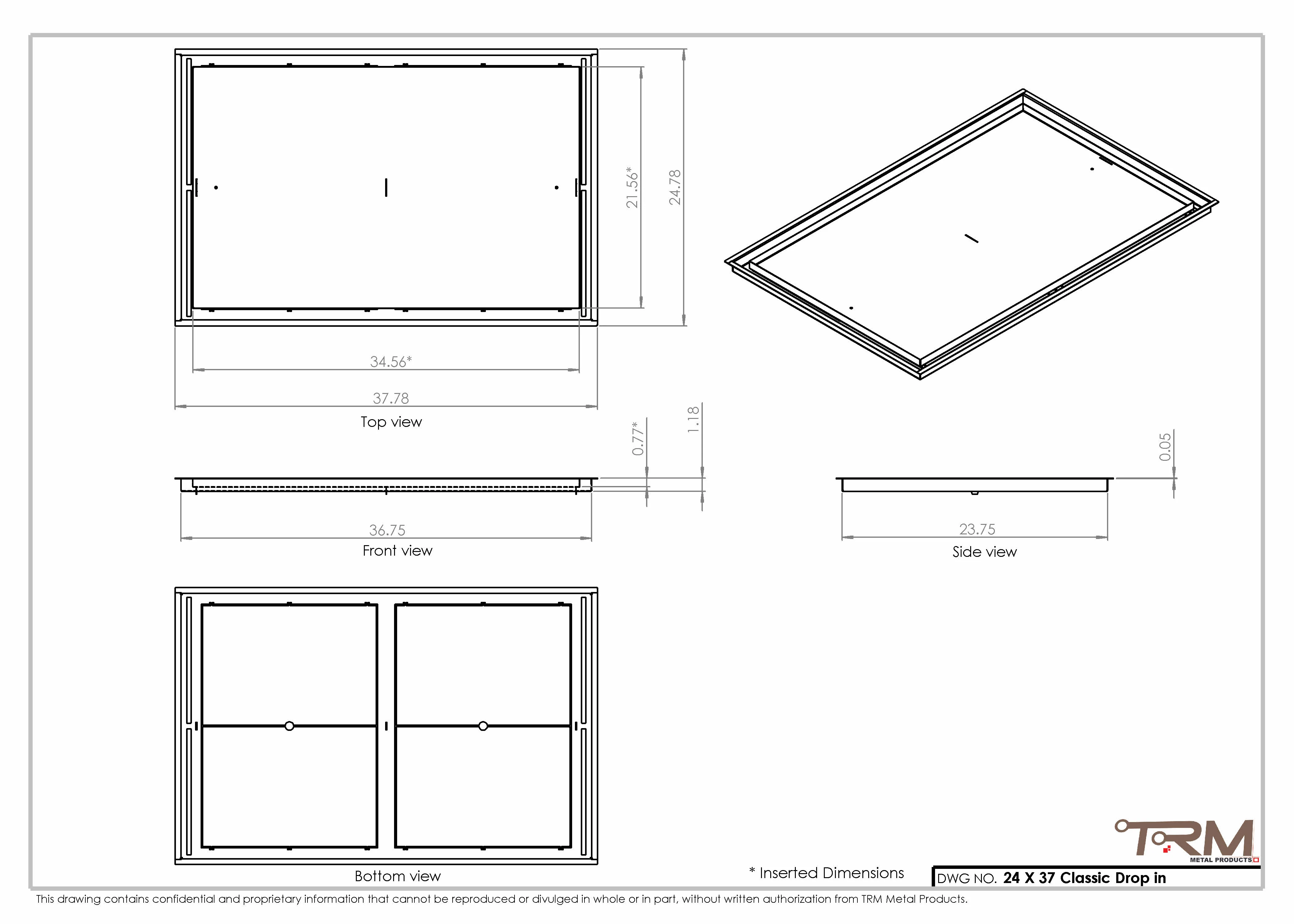 24x37 Classic Drop-in Air Vent, Flush Floor-Matching, All Metal, Floor Vent Cover - Image 2