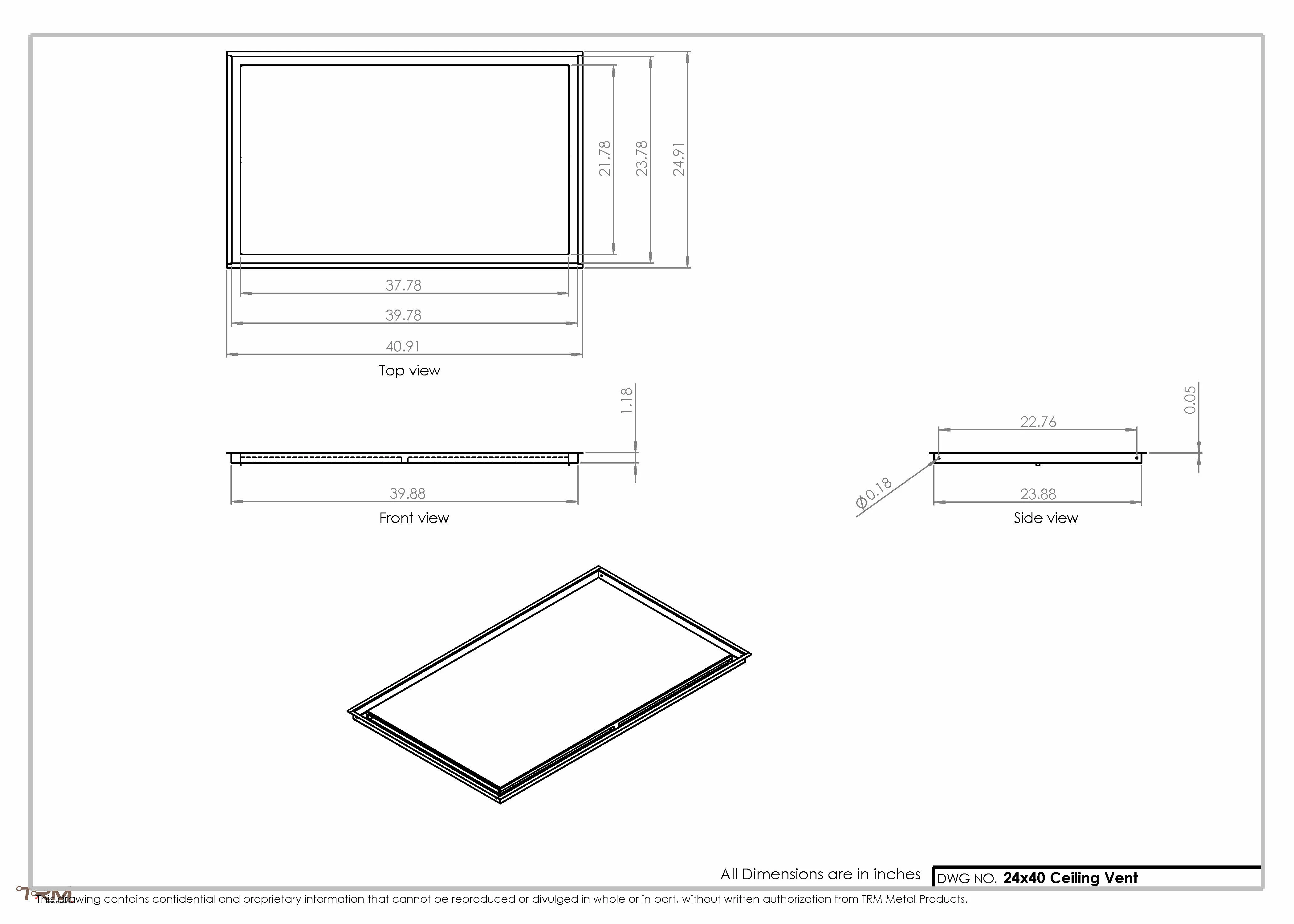 24x40-Modern-Ceiling-Vent Cover-TRM Metal- 40x24 - Image 2