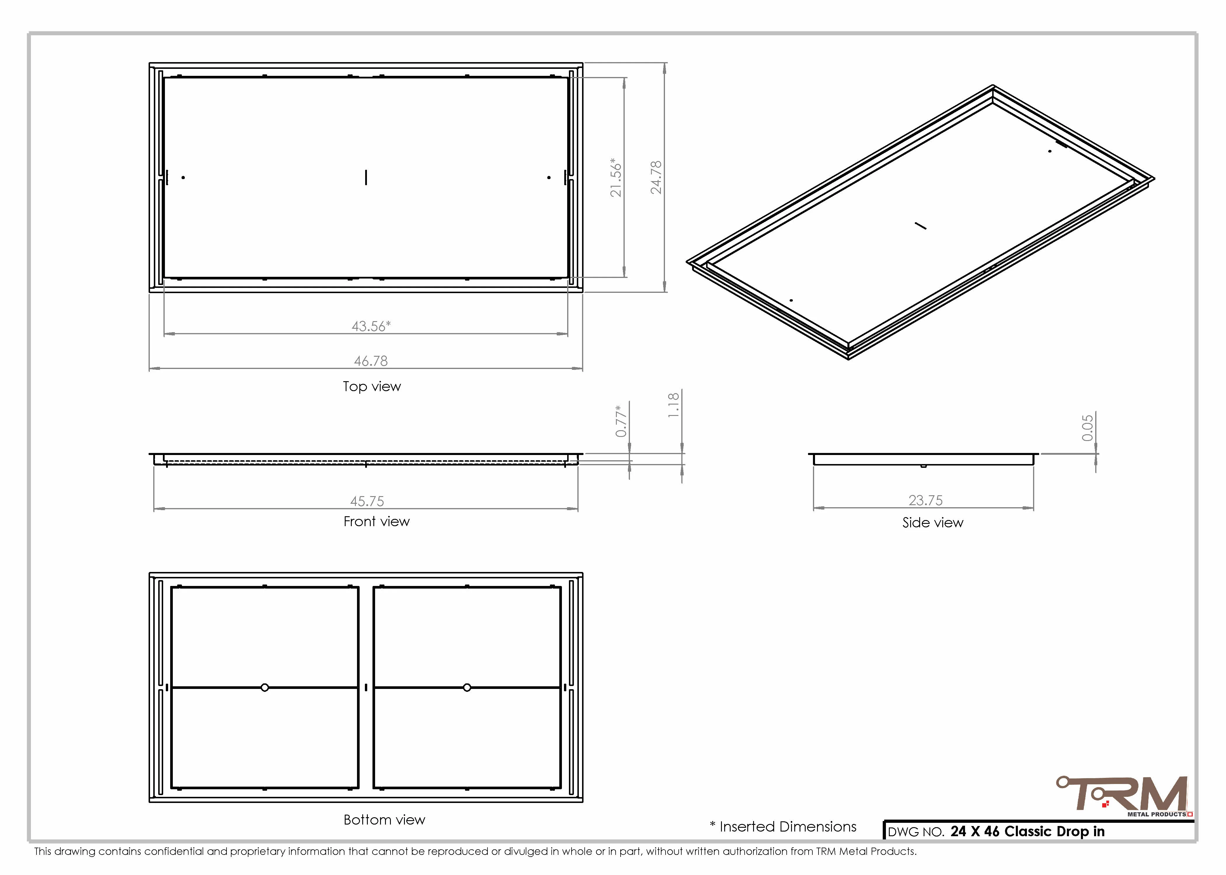 24x46 Classic Drop-in Air Vent, Flush Floor-Matching, All Metal, Floor Vent Cover - Image 2
