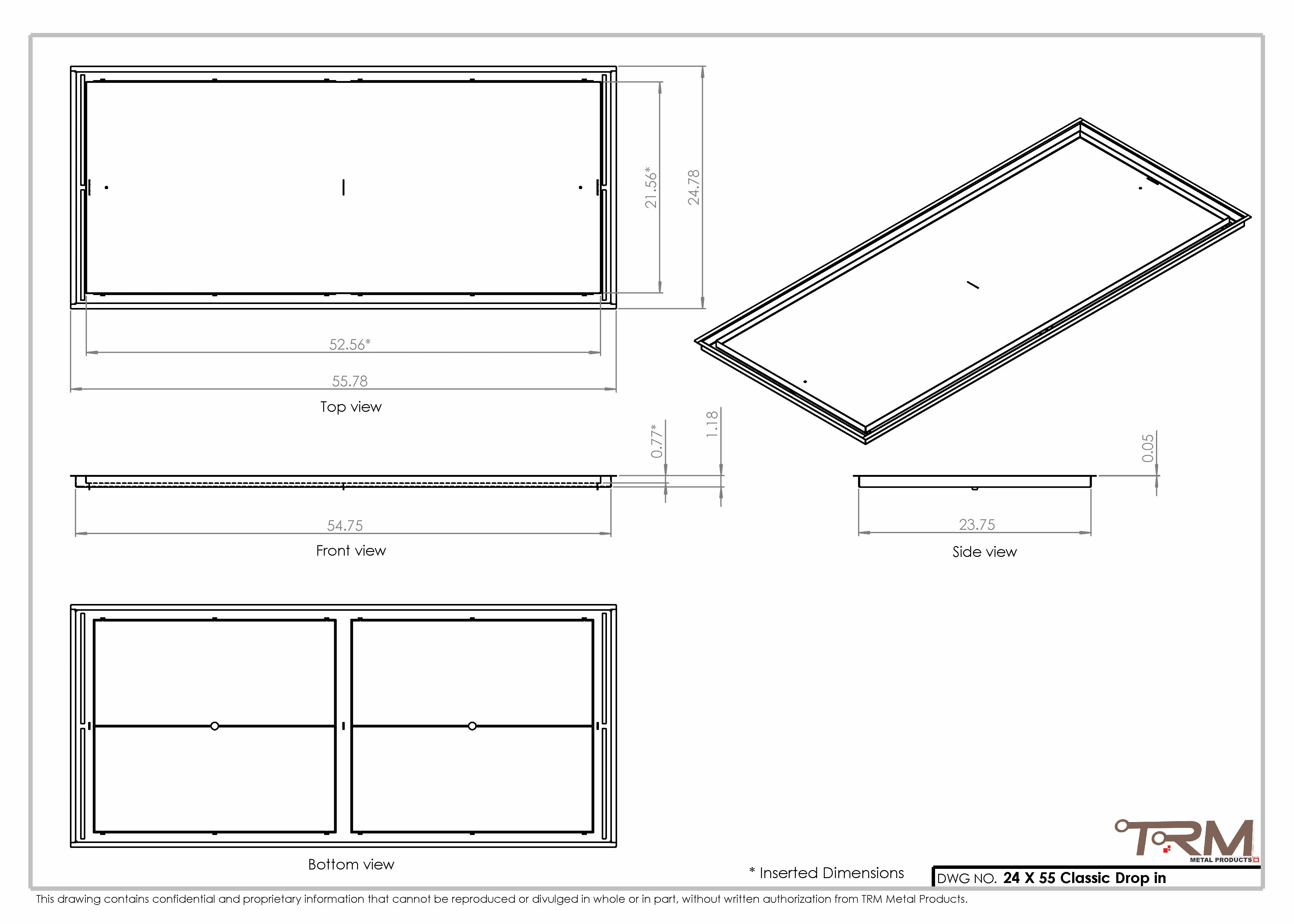 24x55 Classic Drop-in Air Vent, Flush Floor-Matching, All Metal, Floor Vent Cover - Image 2