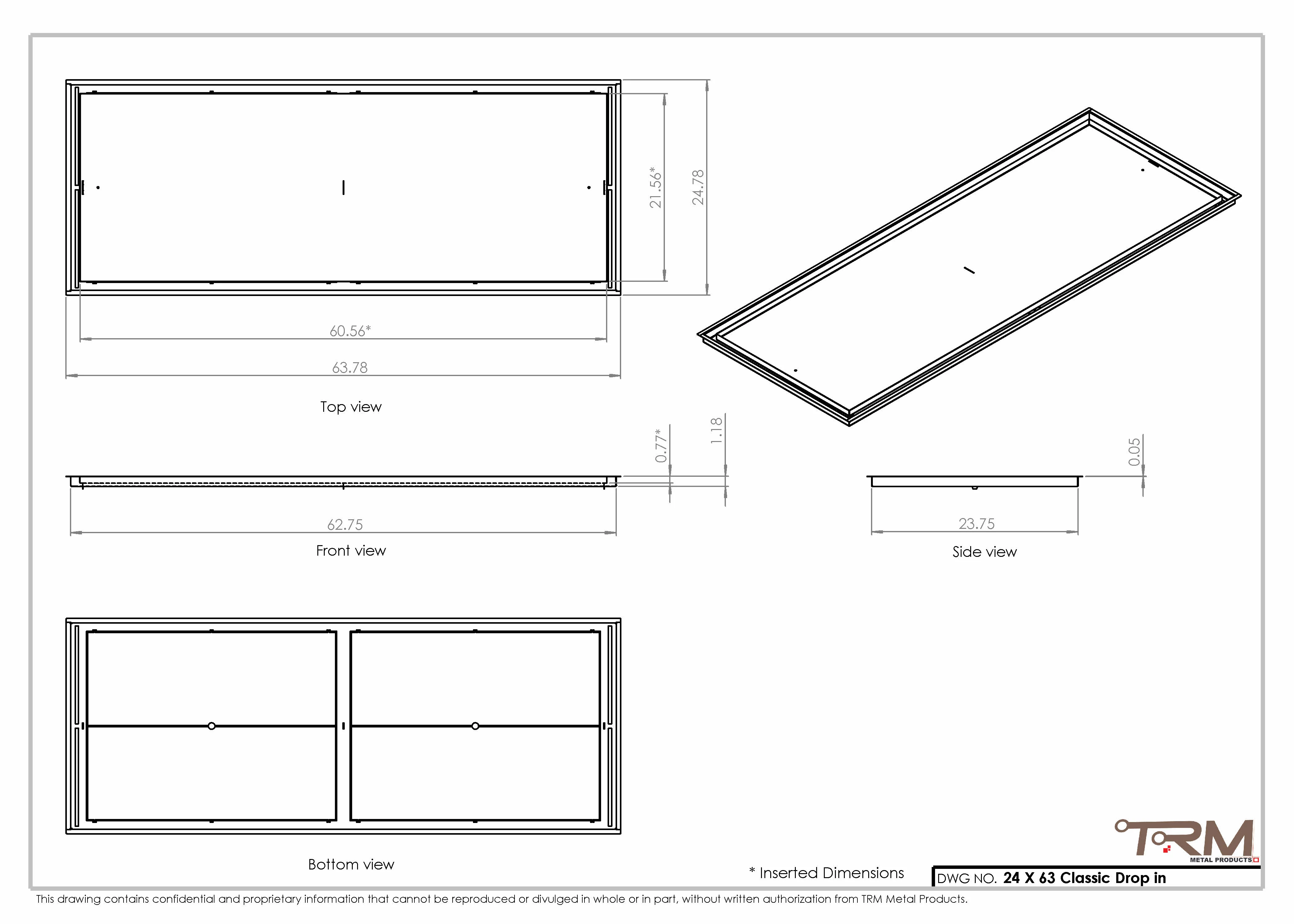 24x63 Classic Drop-in Air Vent, Flush Floor-Matching, All Metal, Floor Vent Cover - Image 2