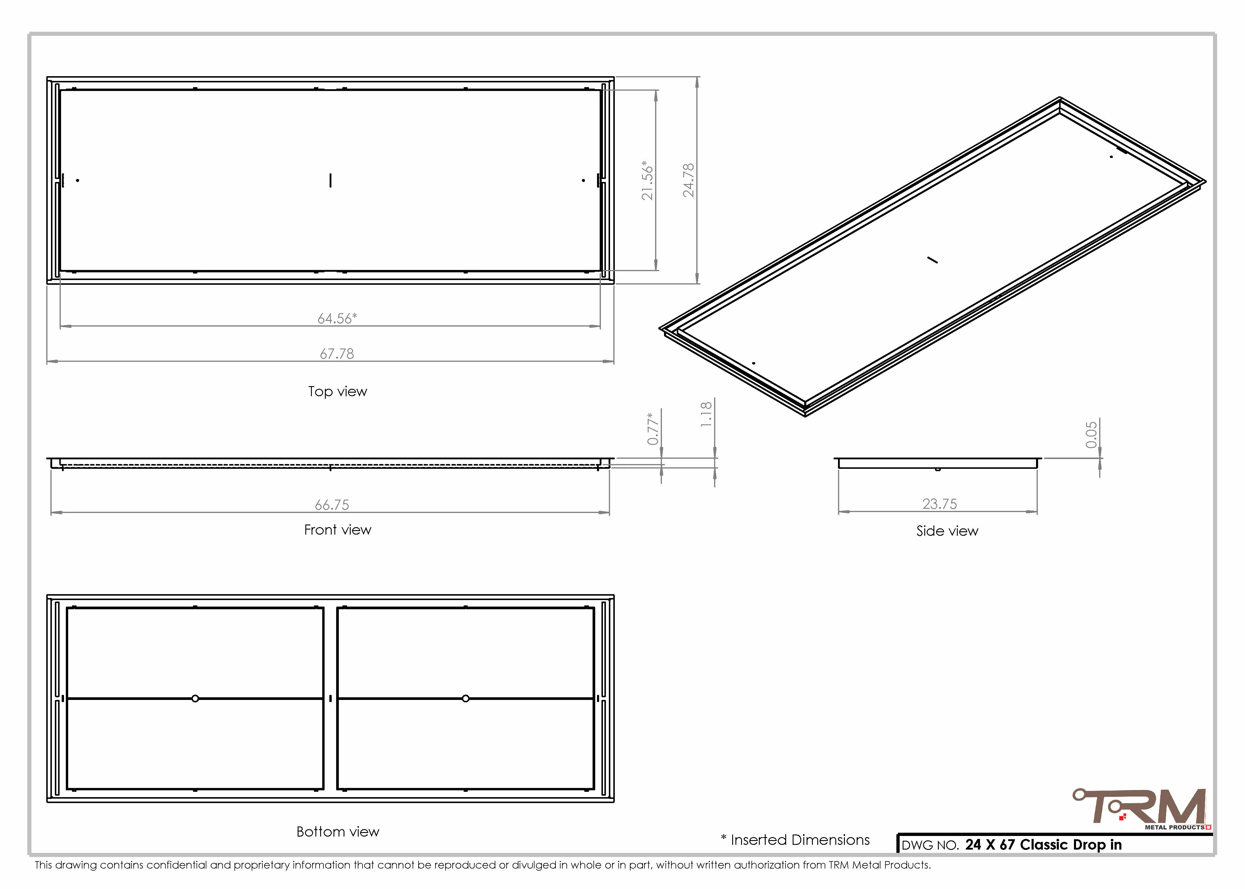 24x67 Classic Drop-in Air Vent, Flush Floor-Matching, All Metal, Floor Vent Cover - Image 2