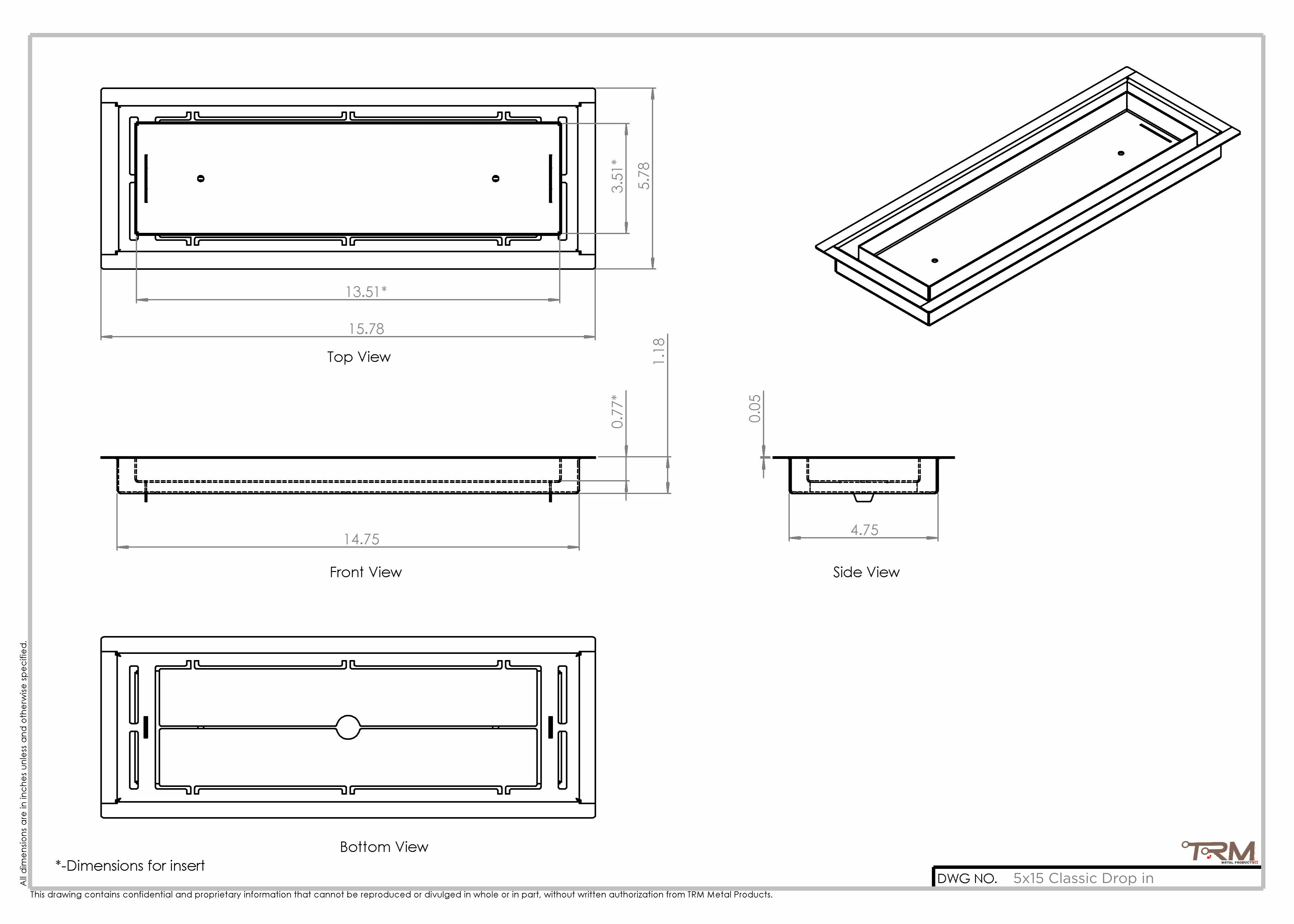 5x15 Classic Drop-in Air Vent, Flush Floor-Matching, All Metal, Floor Vent Cover (15x5) - Image 2