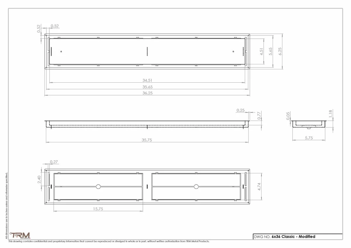 6x36-Modified Classic Drop-in Air Vent, Flush Floor-Matching, All Metal, Floor Vent Cover (36x6) - Image 2