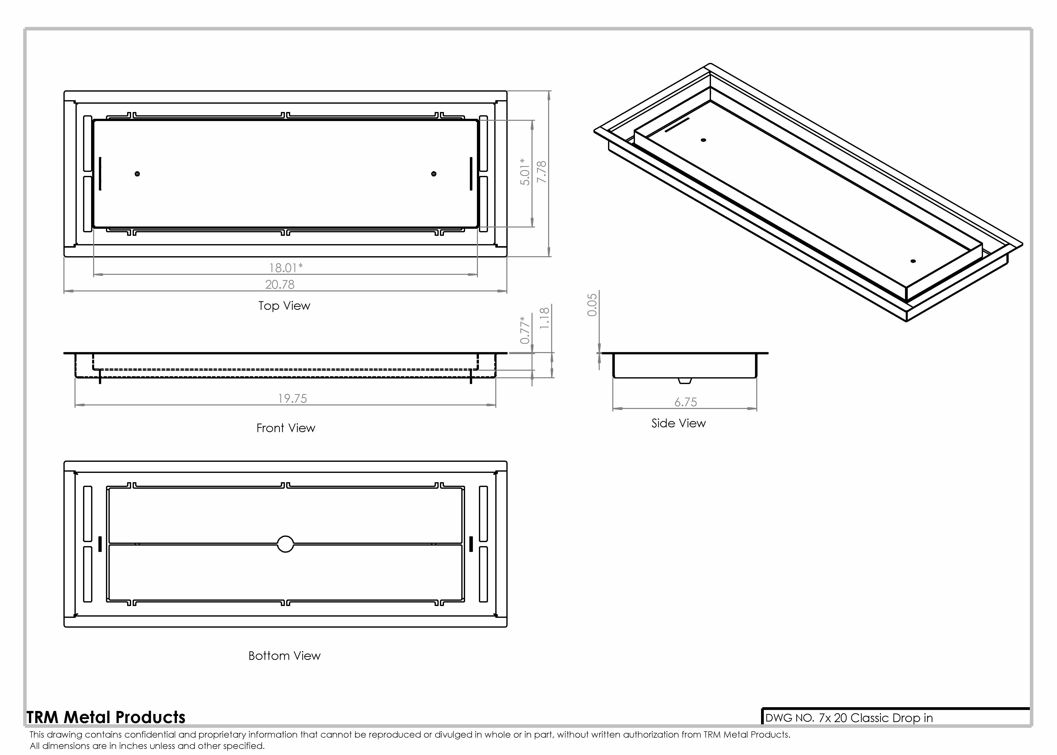 7x20 Classic Drop-in Air Vent, Flush Floor-Matching, All Metal, Floor Vent Cover for 7x20 air vent - Image 2