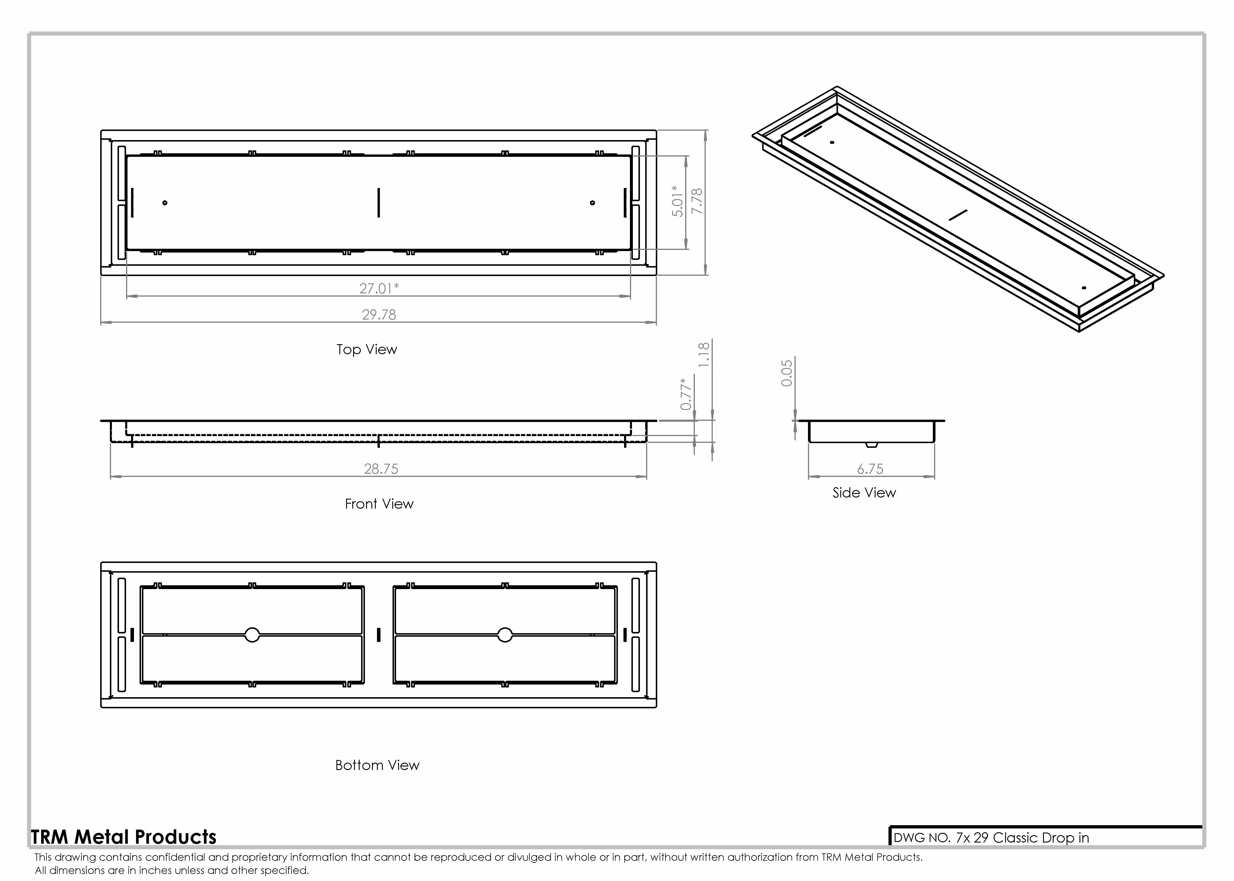 7x29 Classic Drop-in Air Vent, Flush Floor-Matching, All Metal, Floor Vent Cover for 7x29 air vent - Image 2