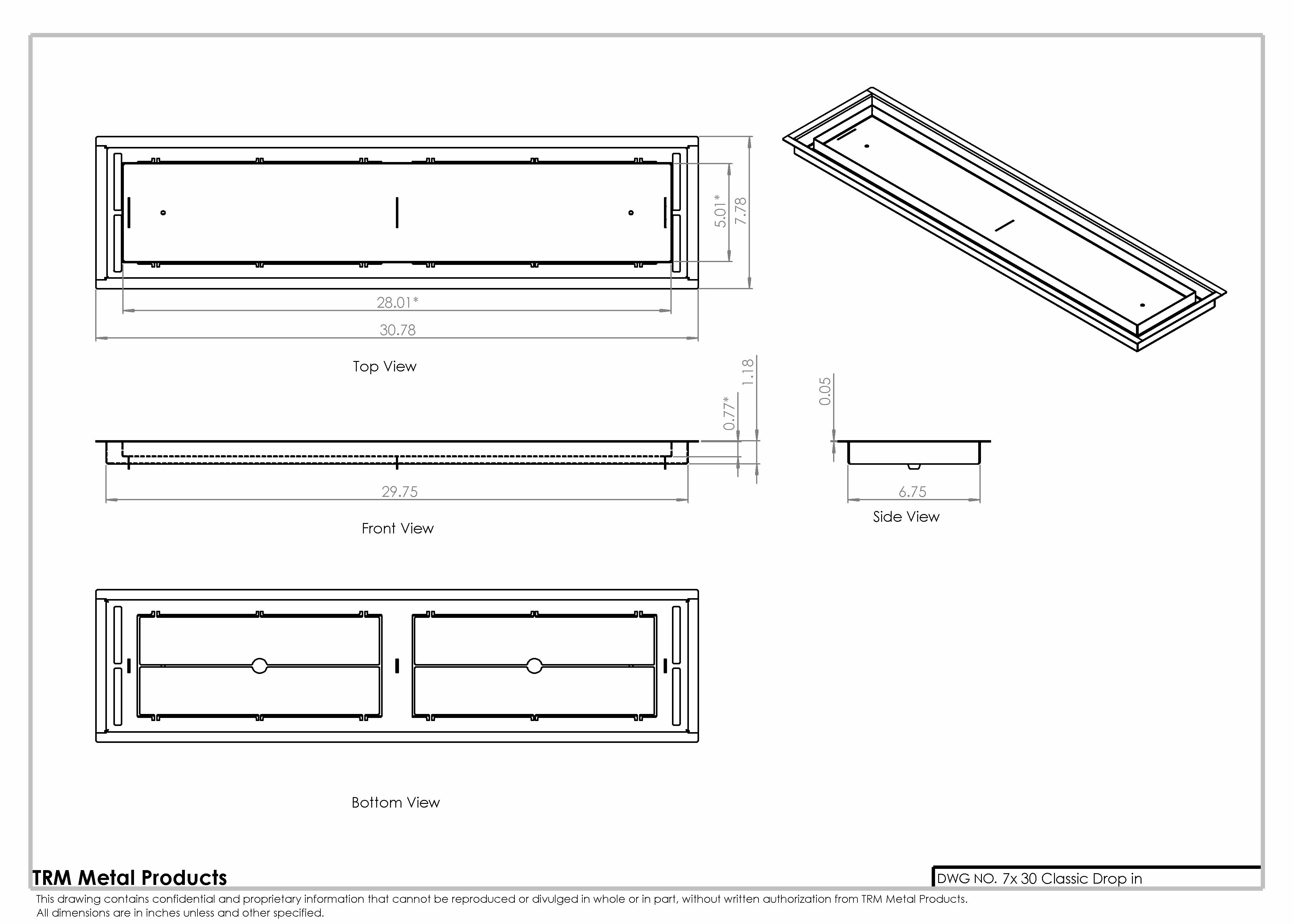 7x30 Classic Drop-in Air Vent, Flush Floor-Matching, All Metal, Floor Vent Cover for 7x30 air vent - Image 2