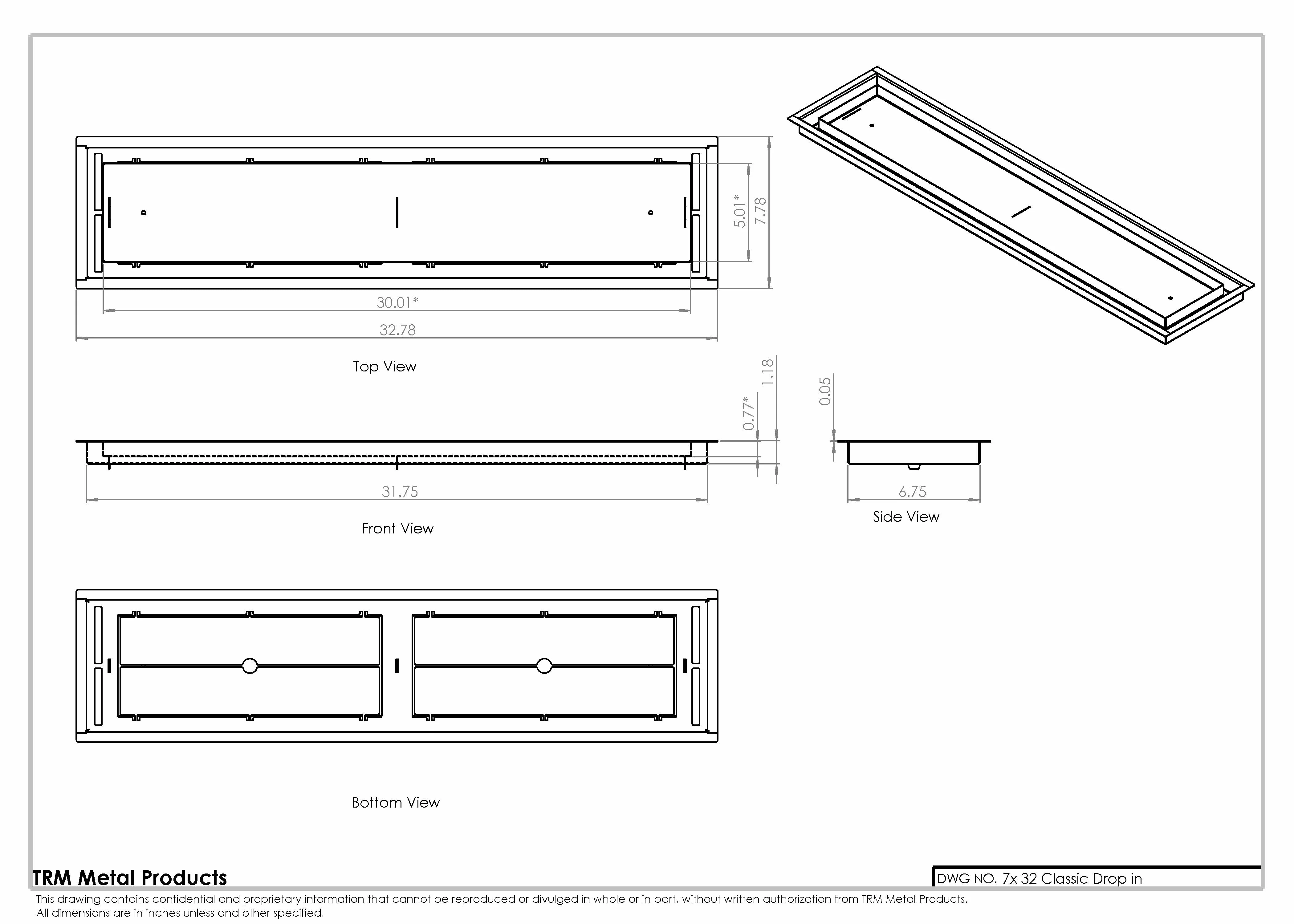 7x32 Classic Drop-in Air Vent, Flush Floor-Matching, All Metal, Floor Vent Cover for 7x32 air vent - Image 2