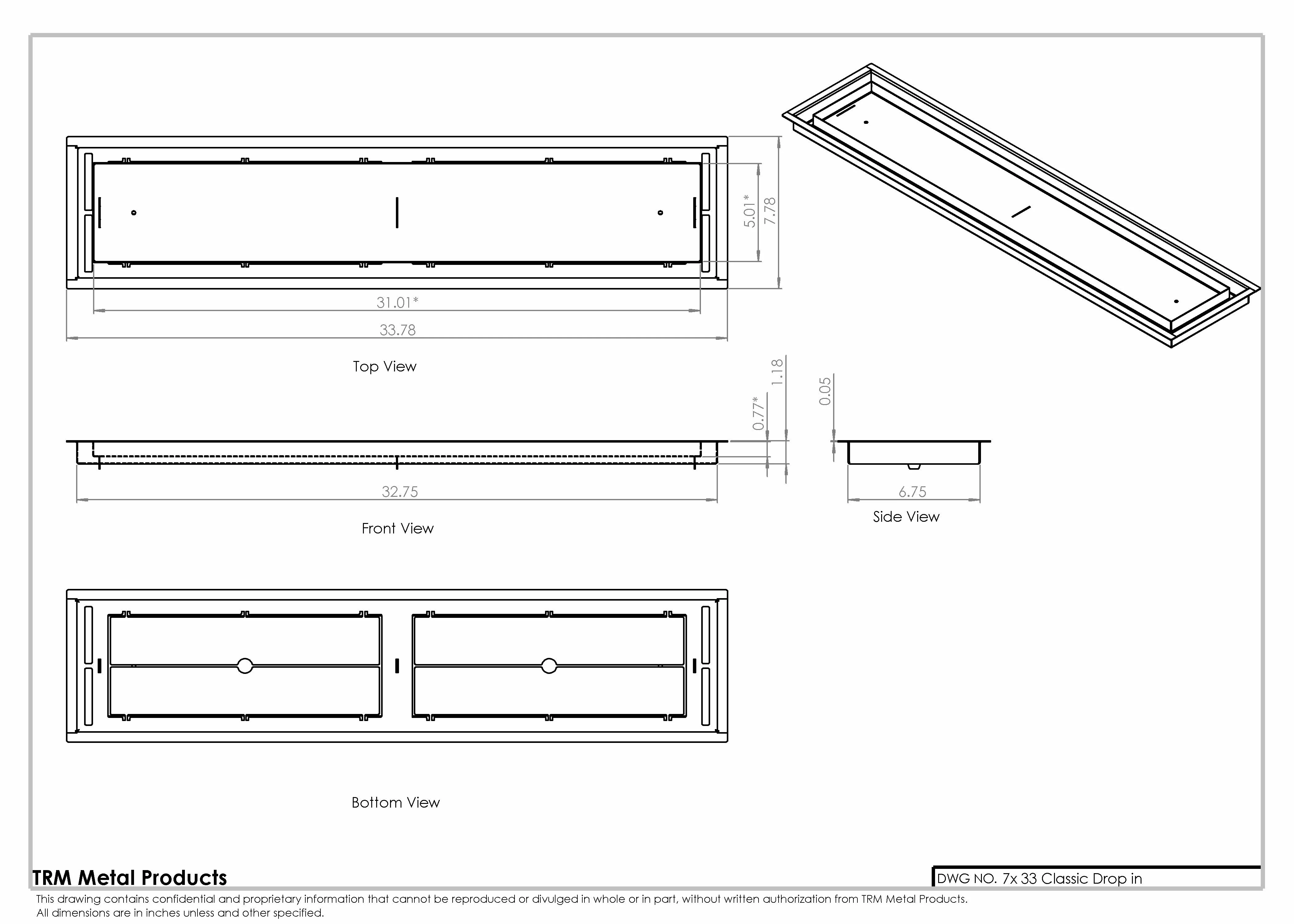 7x33 Classic Drop-in Air Vent, Flush Floor-Matching, All Metal, Floor Vent Cover for 7x33 air vent - Image 2