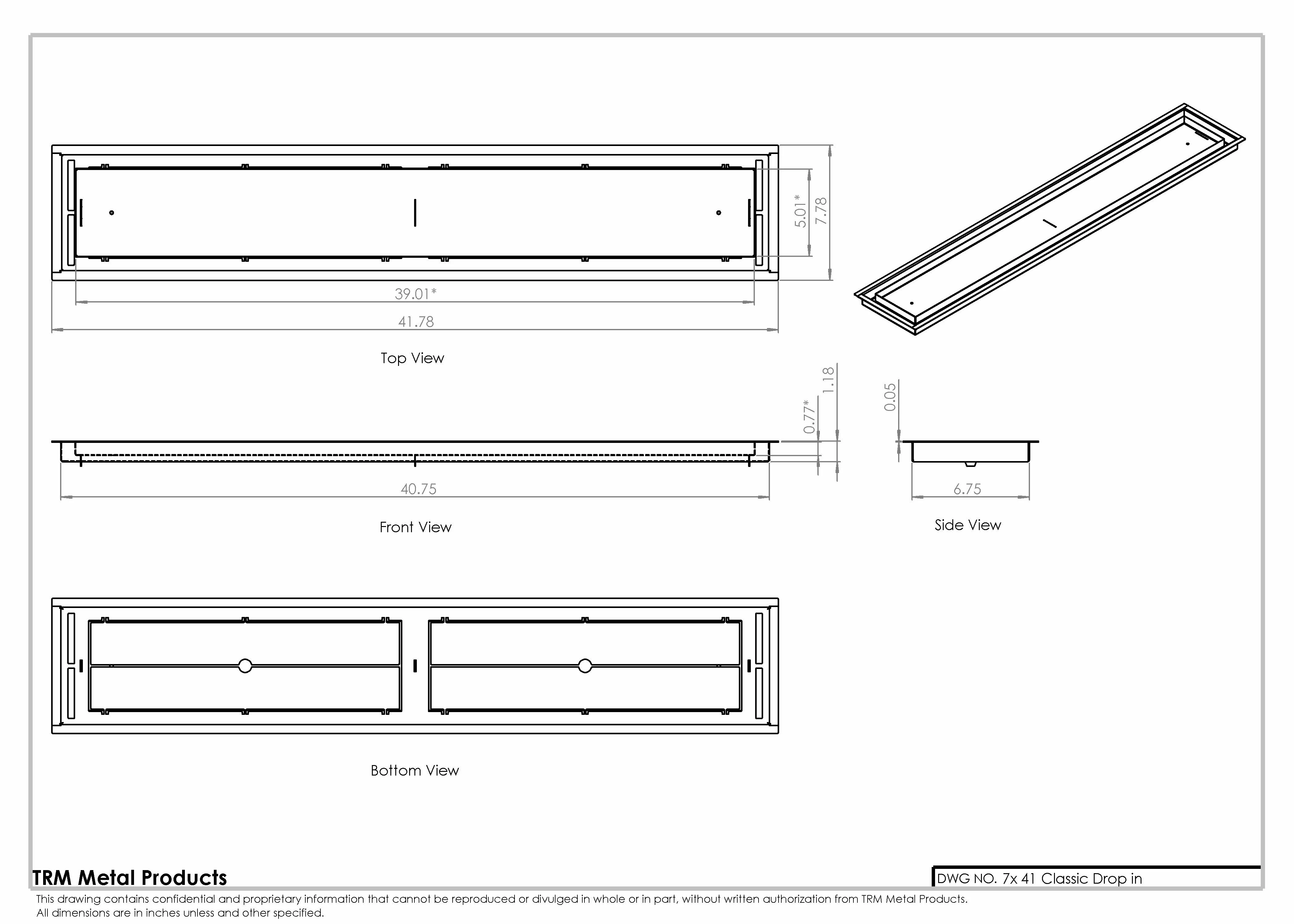 7x41 Classic Drop-in Air Vent, Flush Floor-Matching, All Metal, Floor Vent Cover for 7x41 air vent - Image 2