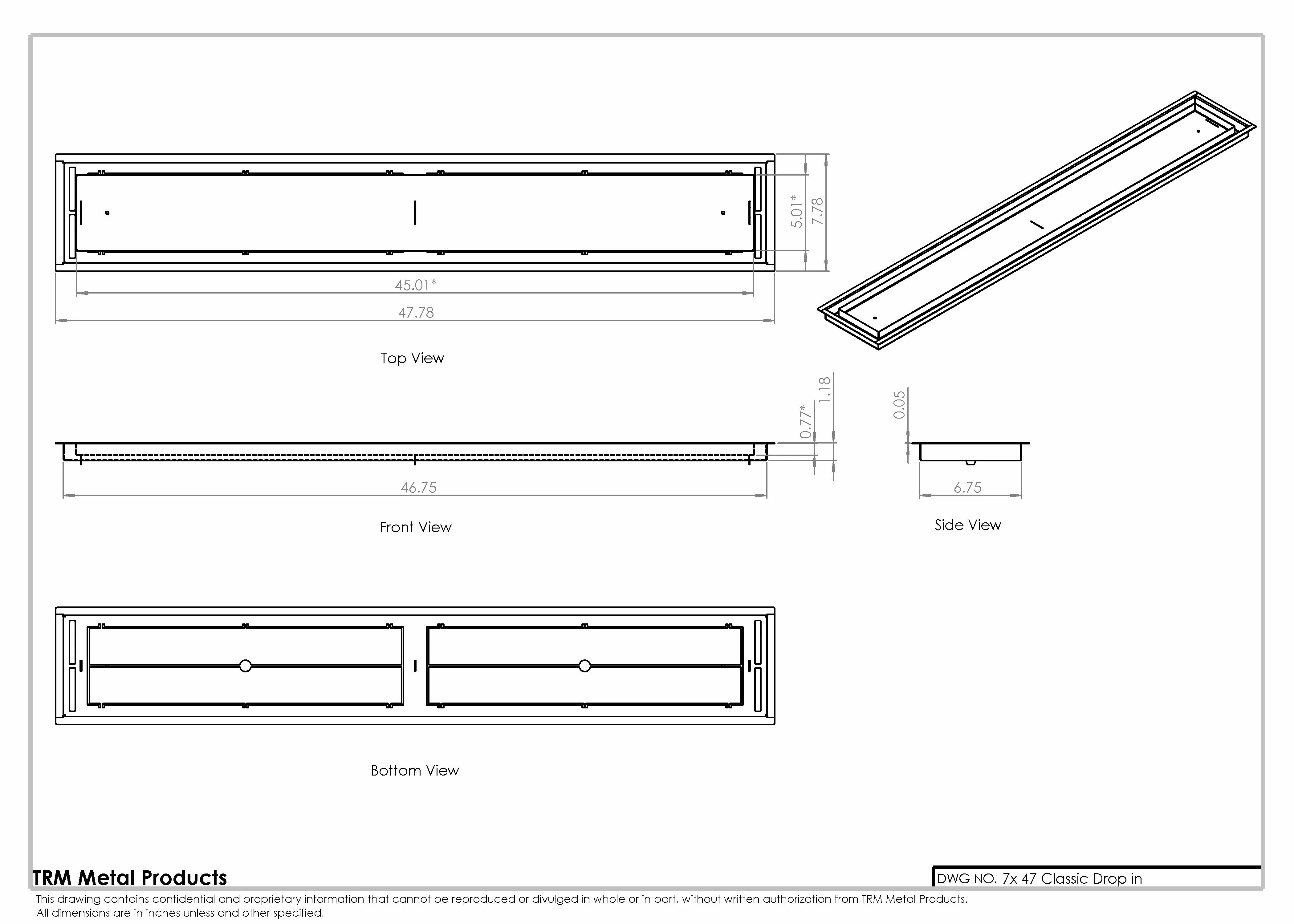 7x47 Classic Drop-in Air Vent, Flush Floor-Matching, All Metal, Floor Vent Cover for 7x47 air vent - Image 2