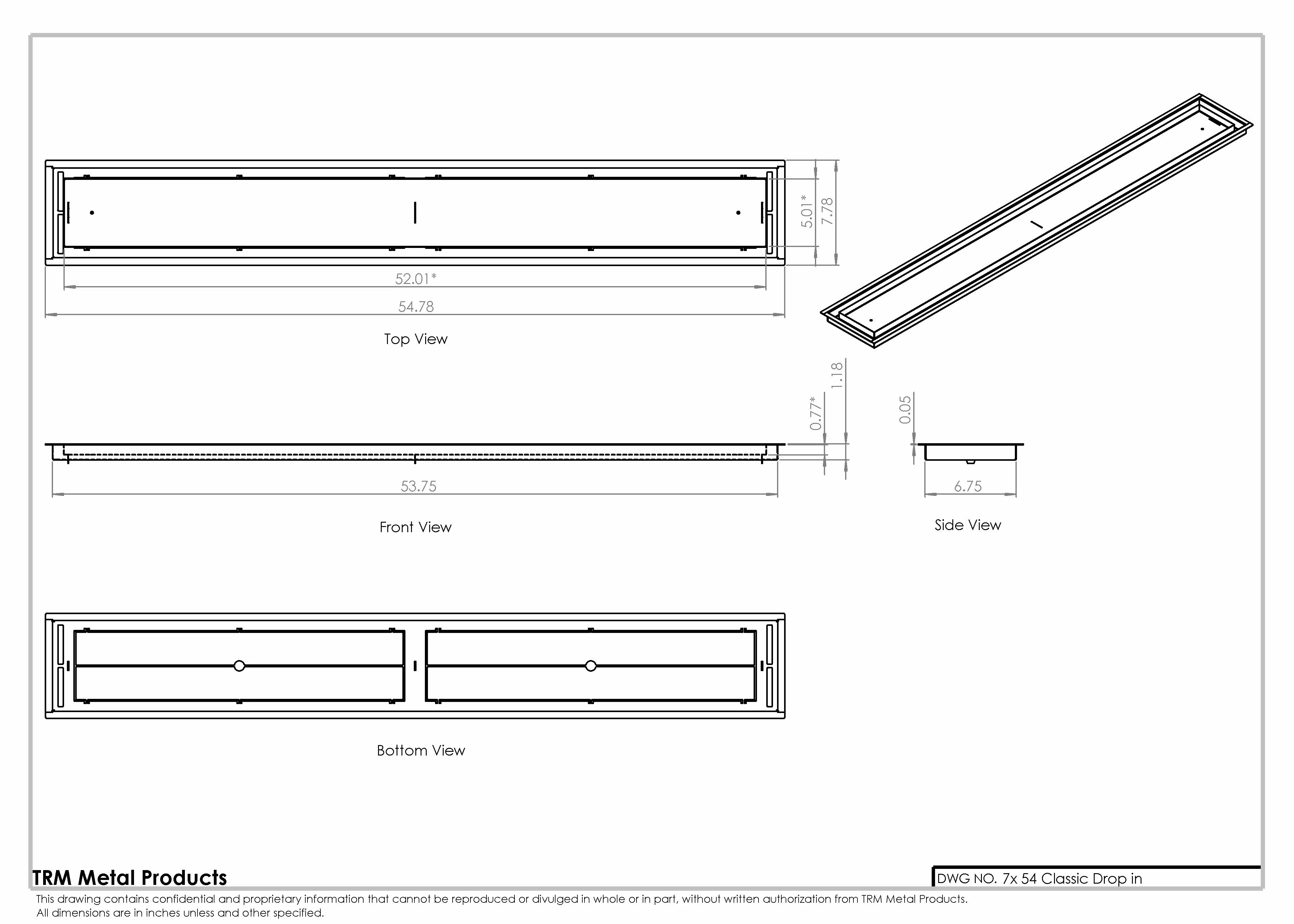 7x54 Classic Drop-in Air Vent, Flush Floor-Matching, All Metal, Floor Vent Cover for 7x54 air vent - Image 2
