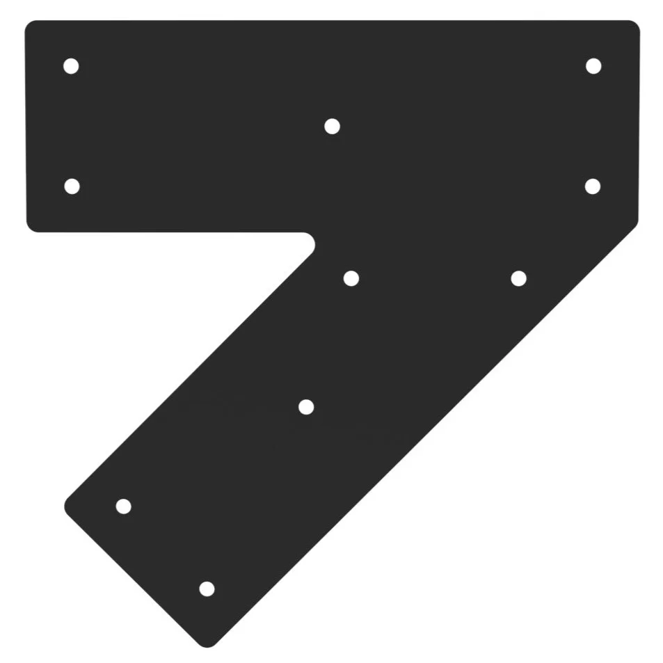 45 Degree Angled Flat Bracket - Acute 45 Mending Plate - Connector Plates - Image 4