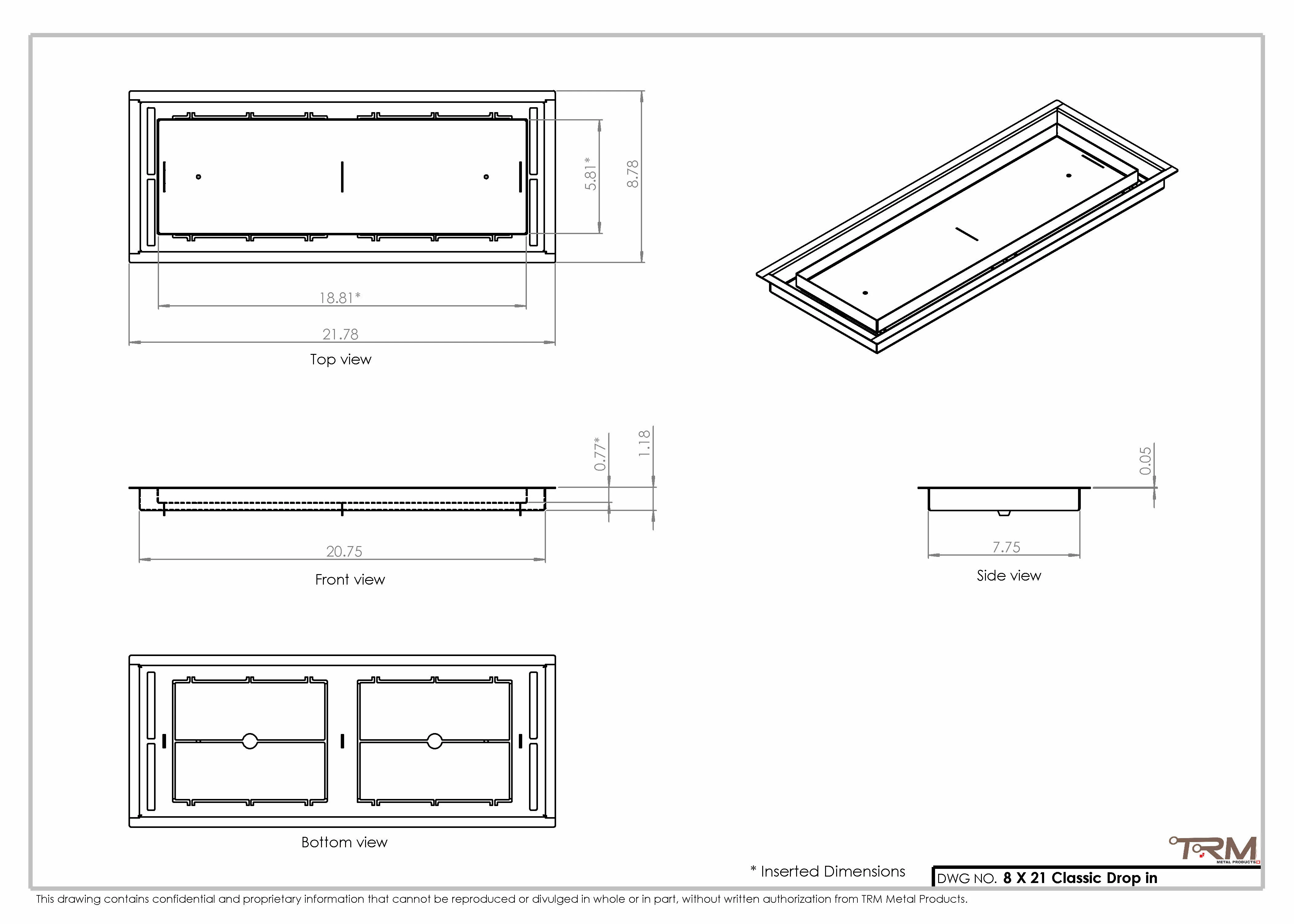 8x21 Classic Drop-in Air Vent, Flush Floor-Matching, All Metal, Floor Vent Cover for 8x21 air vent - Image 2