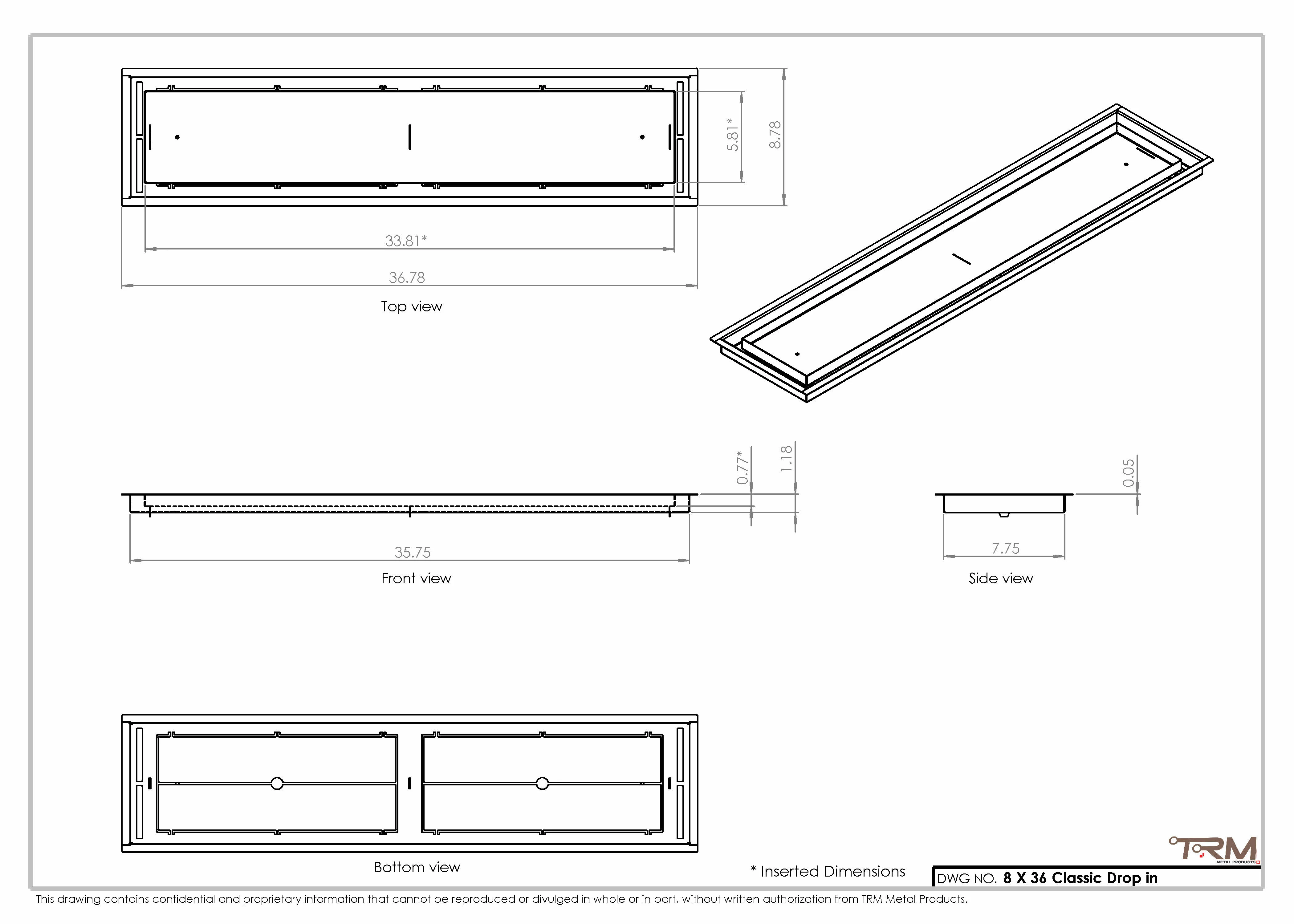 8x36 Classic Drop-in Air Vent, Flush Floor-Matching, All Metal, Floor Vent Cover for 8x36 air vent - Image 2