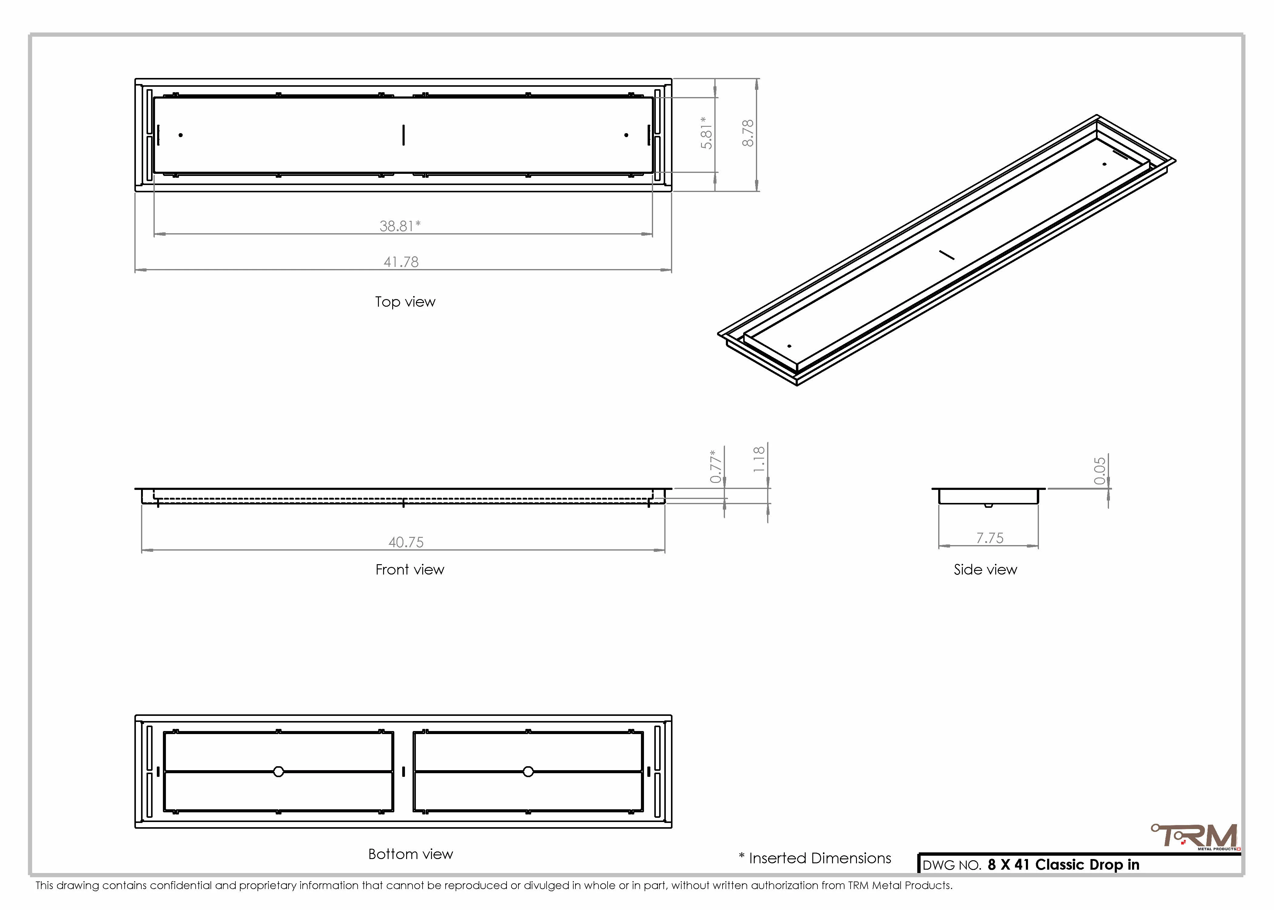 8x41 Classic Drop-in Air Vent, Flush Floor-Matching, All Metal, Floor Vent Cover for 8x41 air vent - Image 2