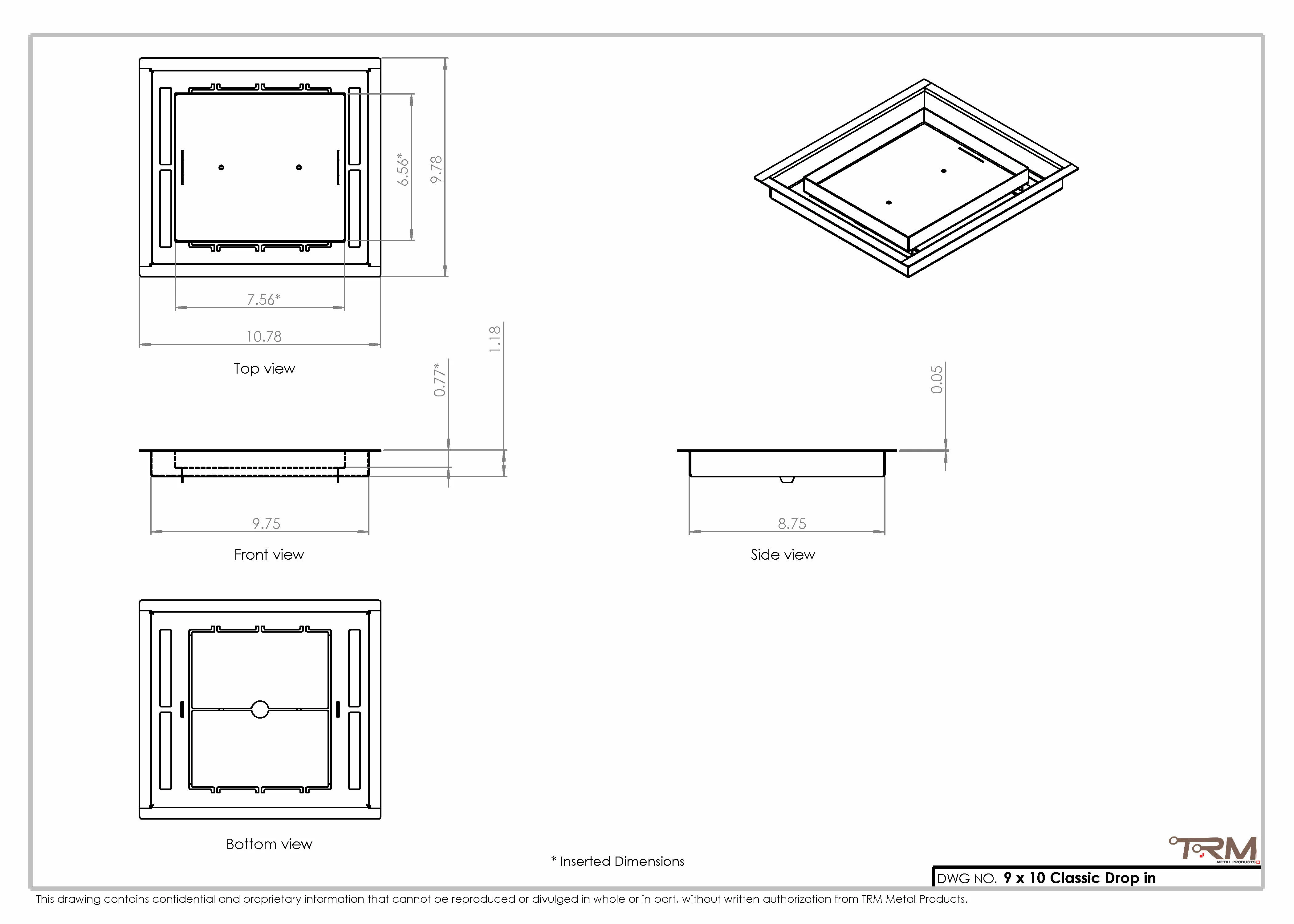 9x10 Classic Drop-in Air Vent, Flush Floor-Matching, All Metal, Floor Vent Cover (10x9) - Image 2